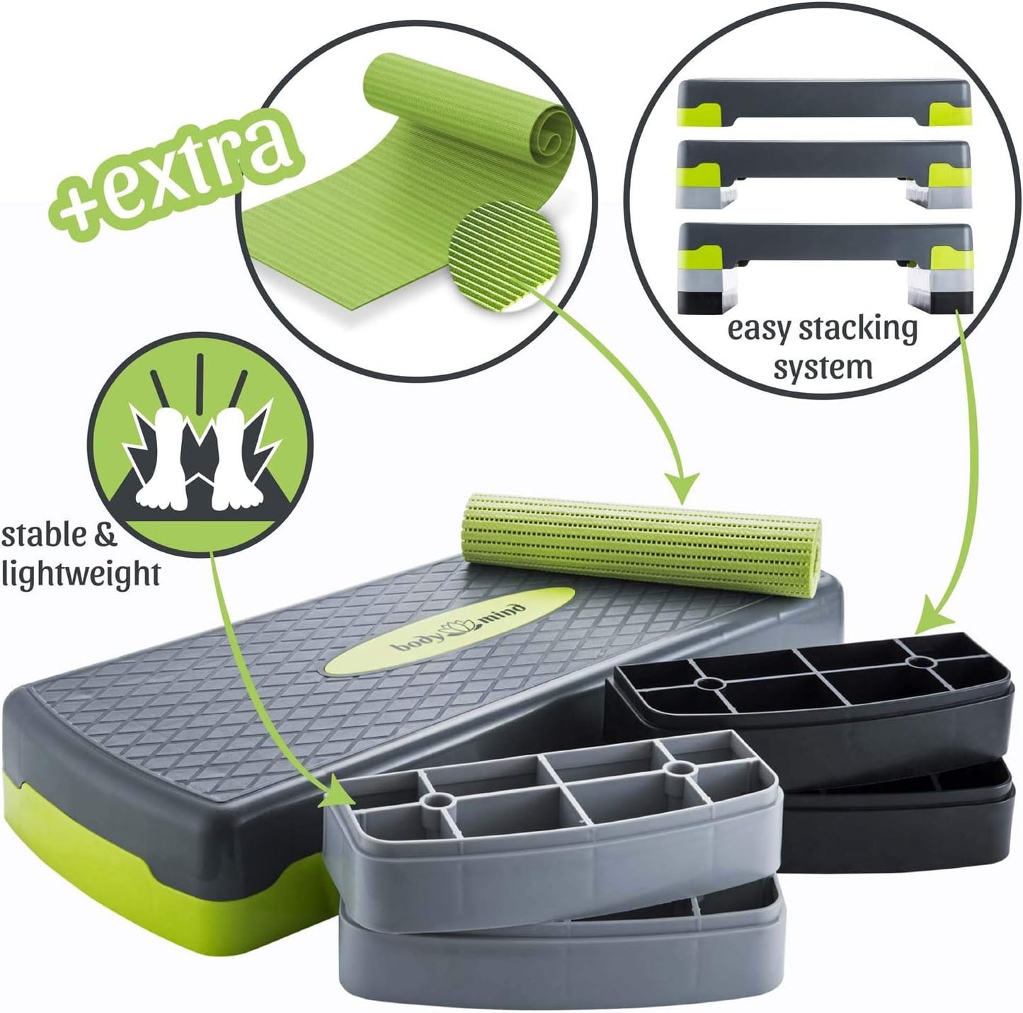 Elite Board - Aerobic Steppbrett mit Anti-Rutsch-Matte, Elite Board