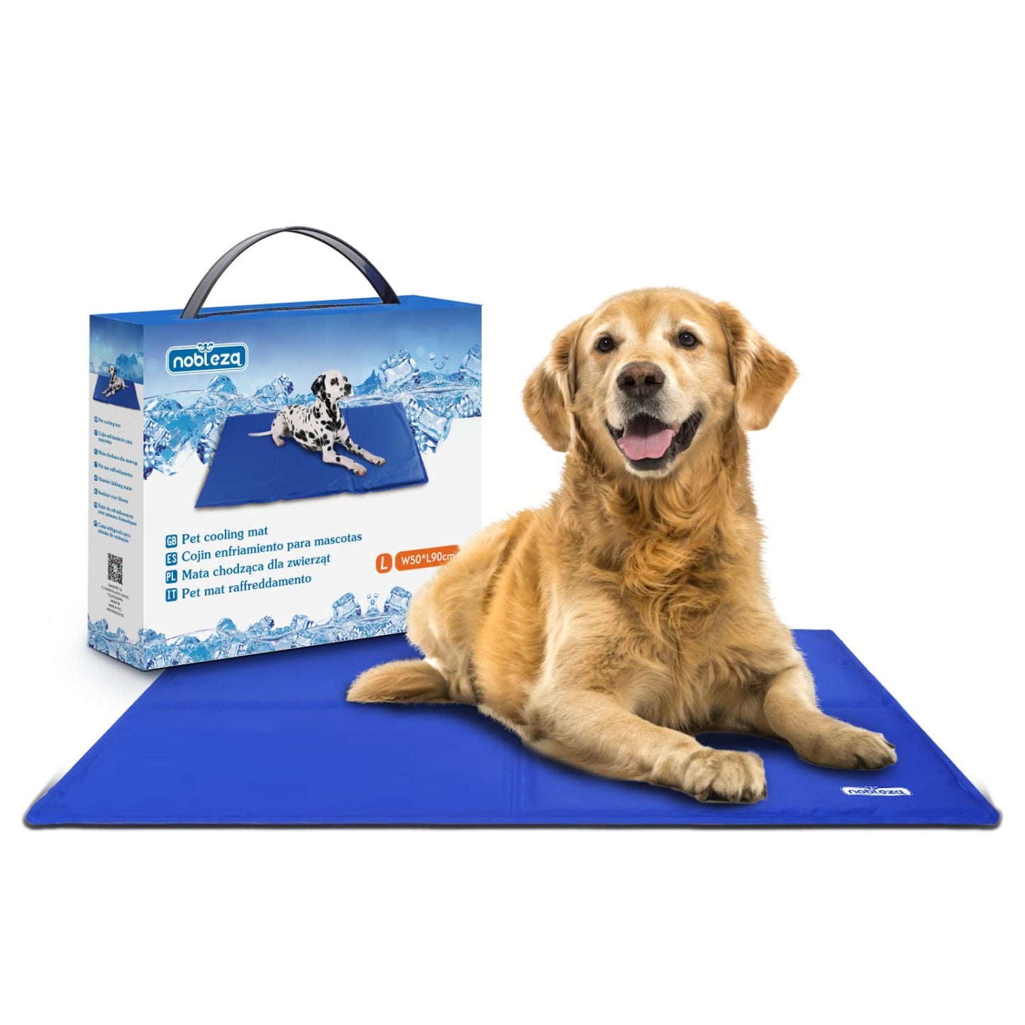 Selbstkühlende Hundematte, L 90 x B 50 x H 1 cm Blau