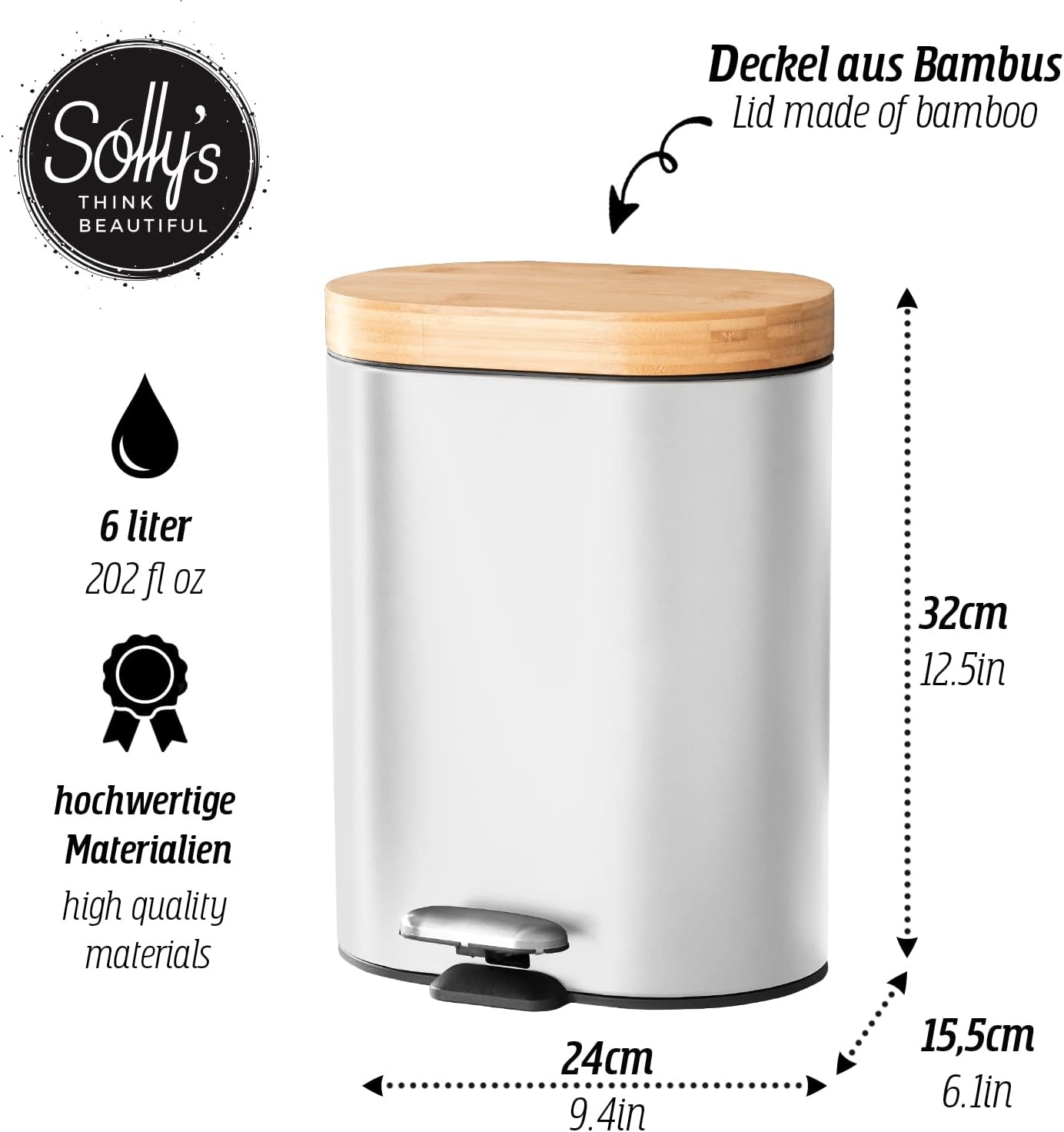 Kosmetikeimer, Weiß 6 Liter
