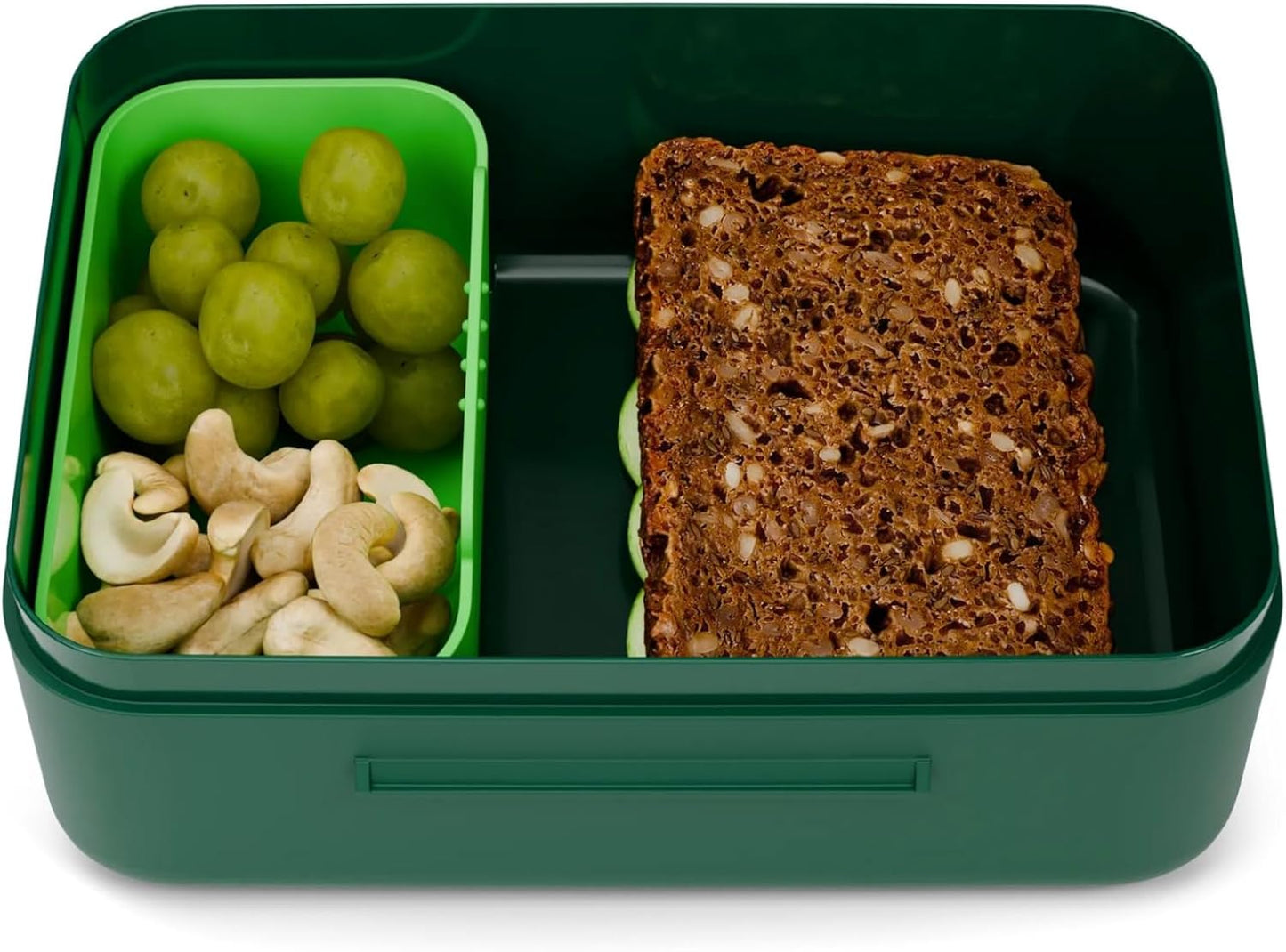 Brotdose mit Trennfach, BPA-frei, spülmaschinenfest, Dinosaurier - Grün One Size