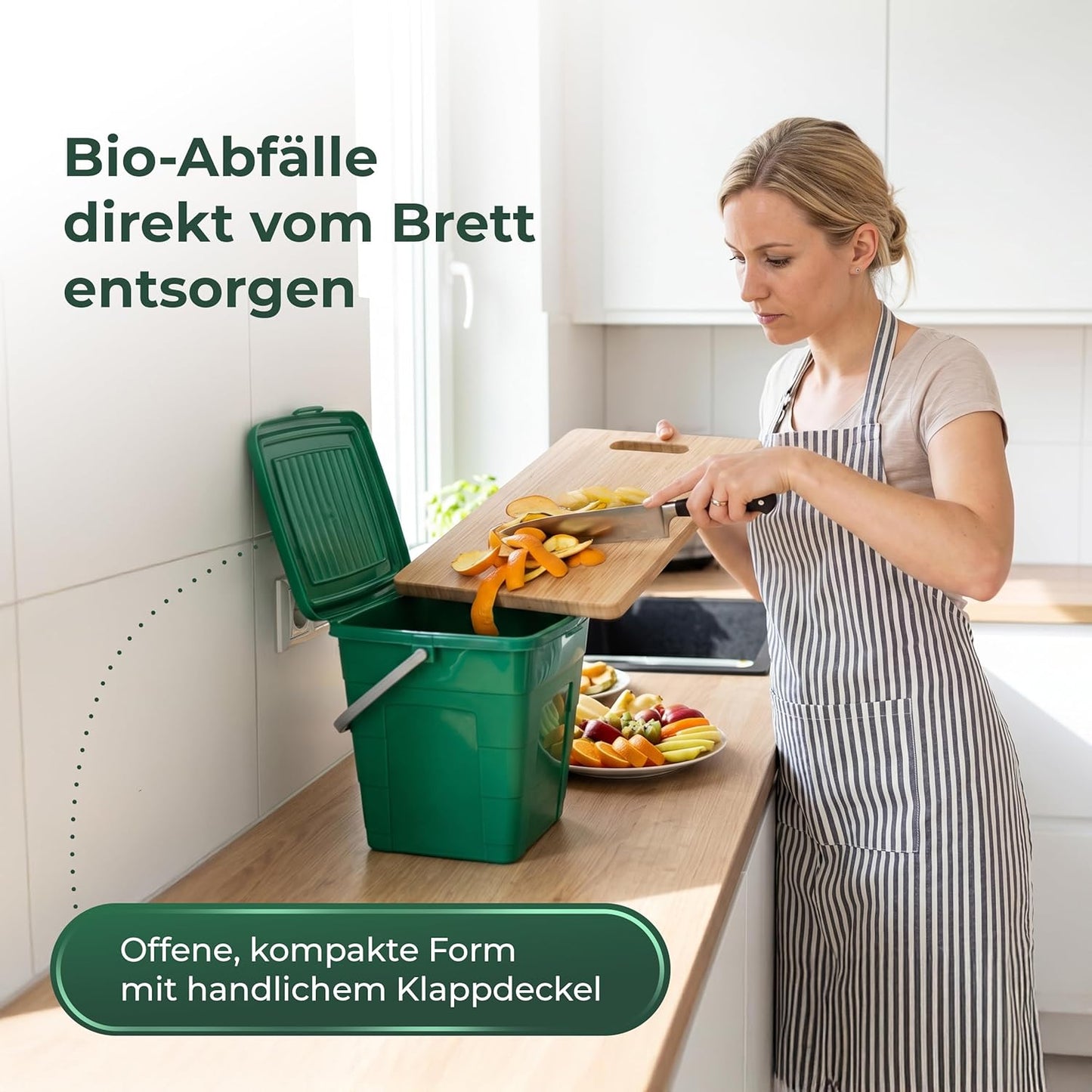 Biomülleimer 2er-Set, stapelbar, 2