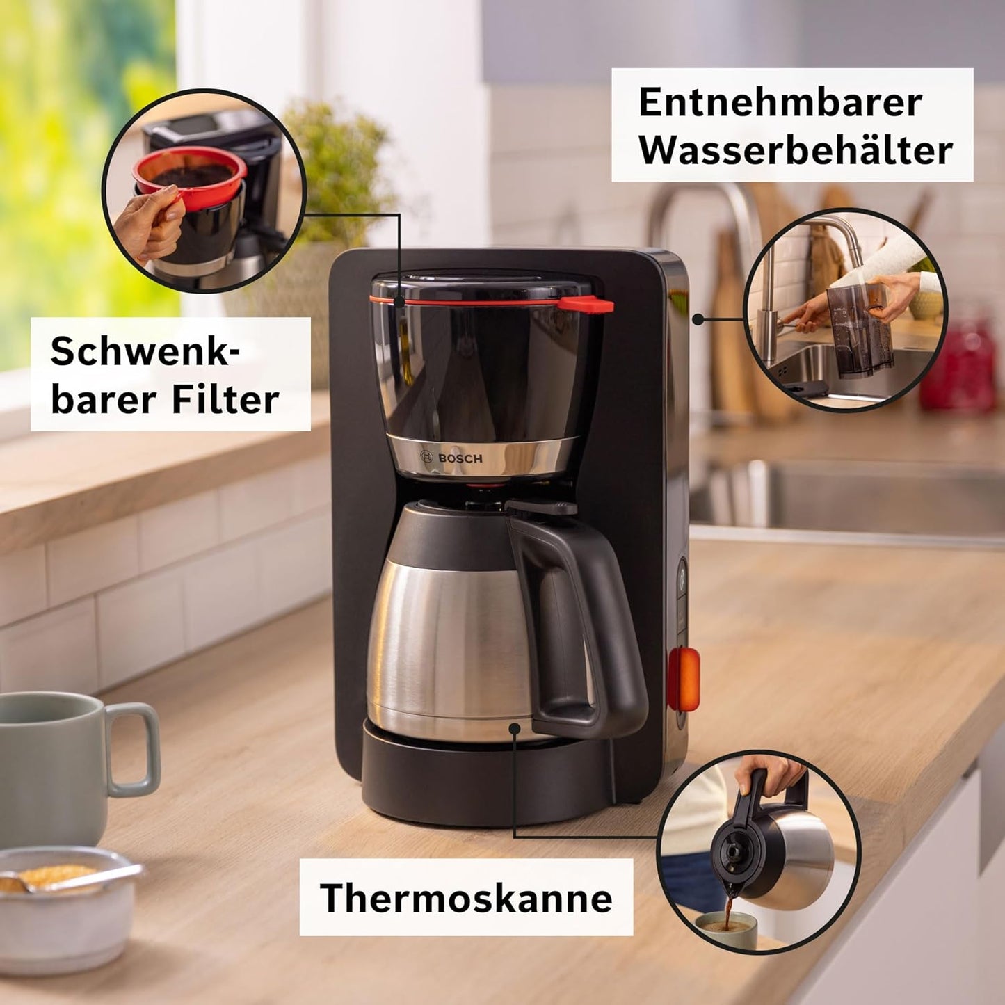 Filterkaffeemaschine MyMoment, Modern / Aromastufe / Schwarz / Edelstahl