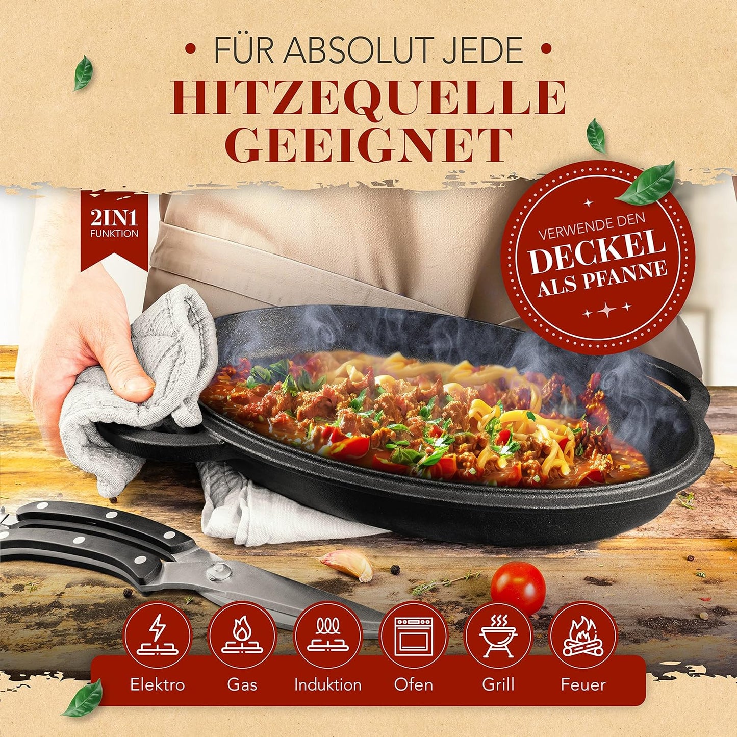 Bräter mit Geflügelschere, 38cm+Geflügelschere