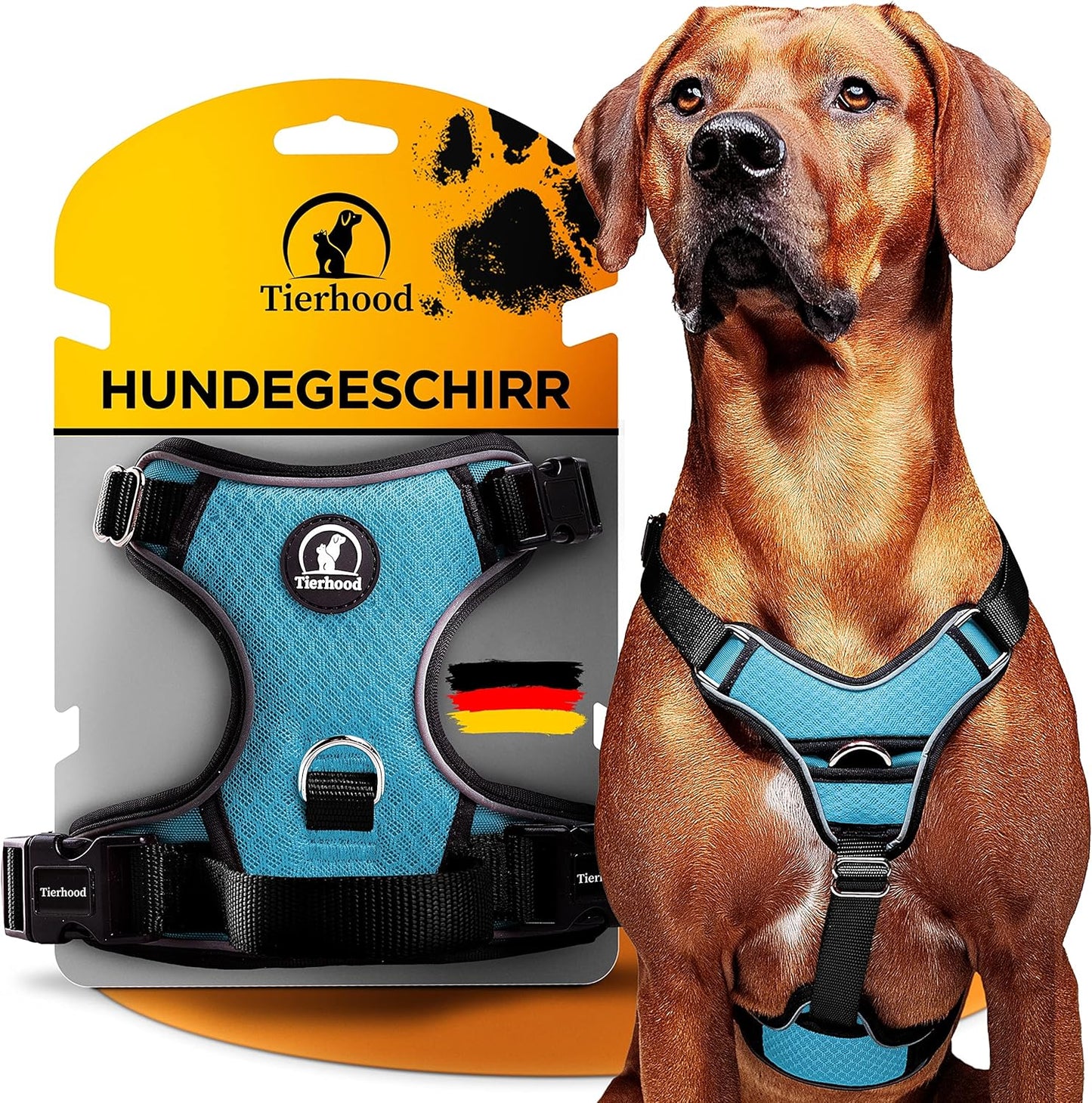Hundegeschirr, Halsumfang (23-26cm) Brustumfang (30-37cm)|Blau