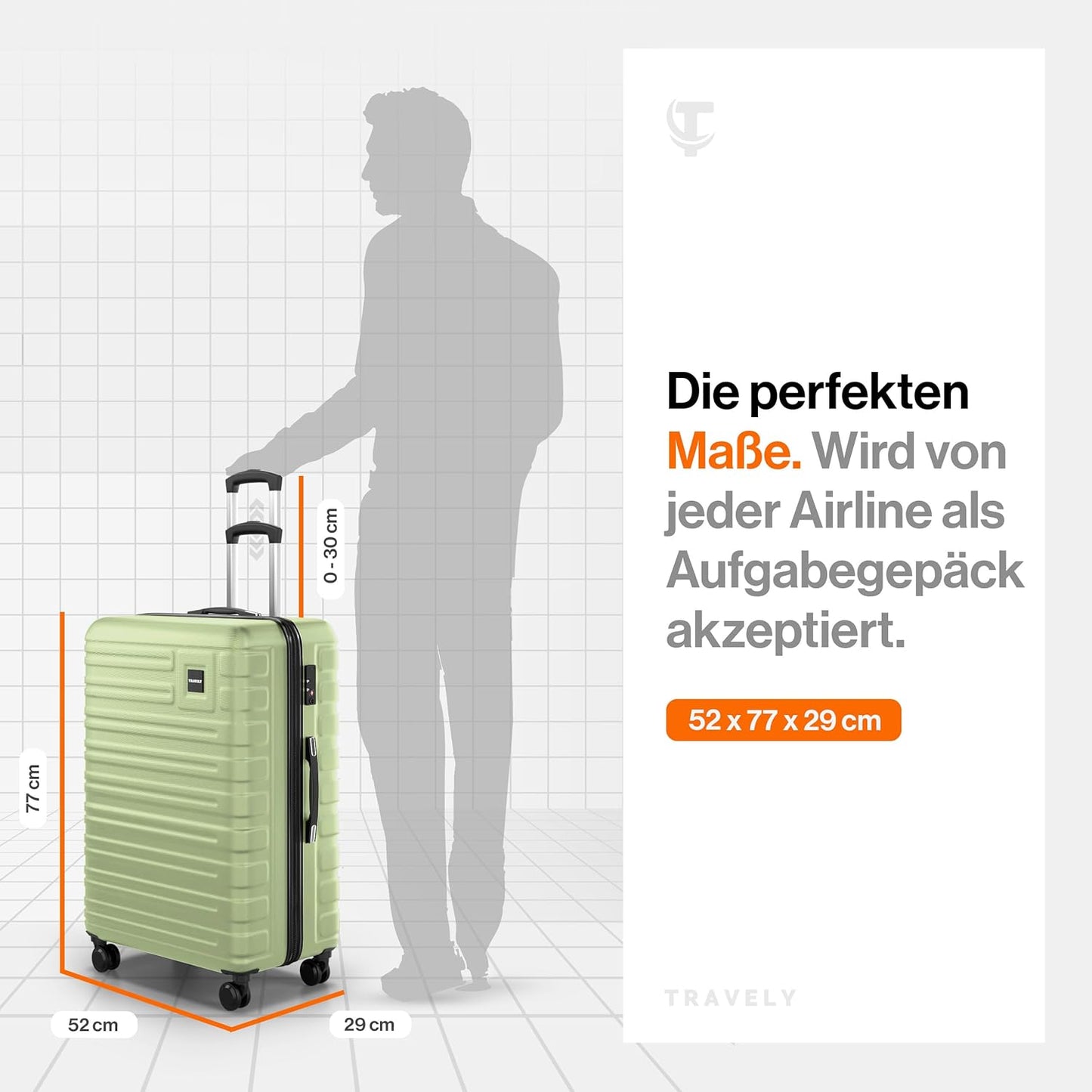 Hartschalenkoffer, XL Nebelgrün