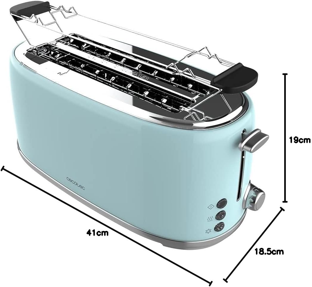Retro-Toaster mit Krümelschublade, Retro - 4 Scheiben Blue