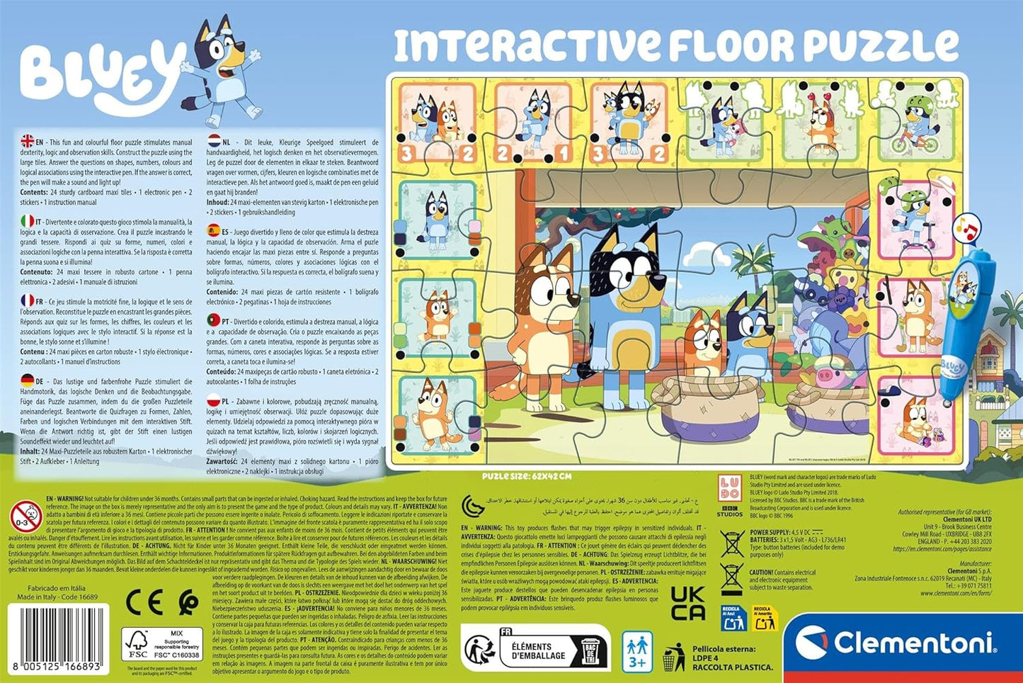 Interaktives Quiz-Bodenpuzzle Bluey