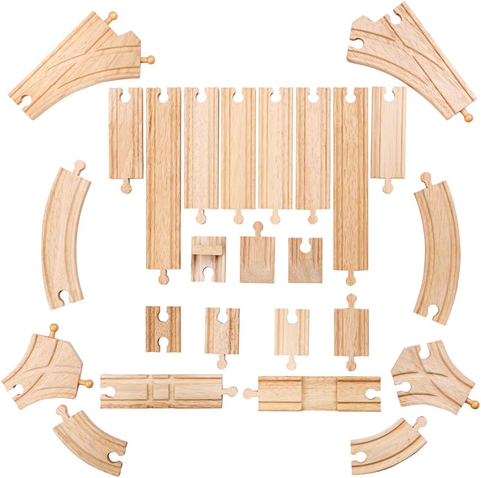 25-teiliges Holzschienen-Set