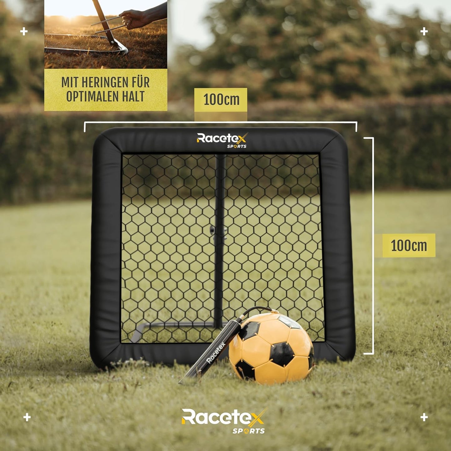 Fussball Rebounder verstellbar, Black.