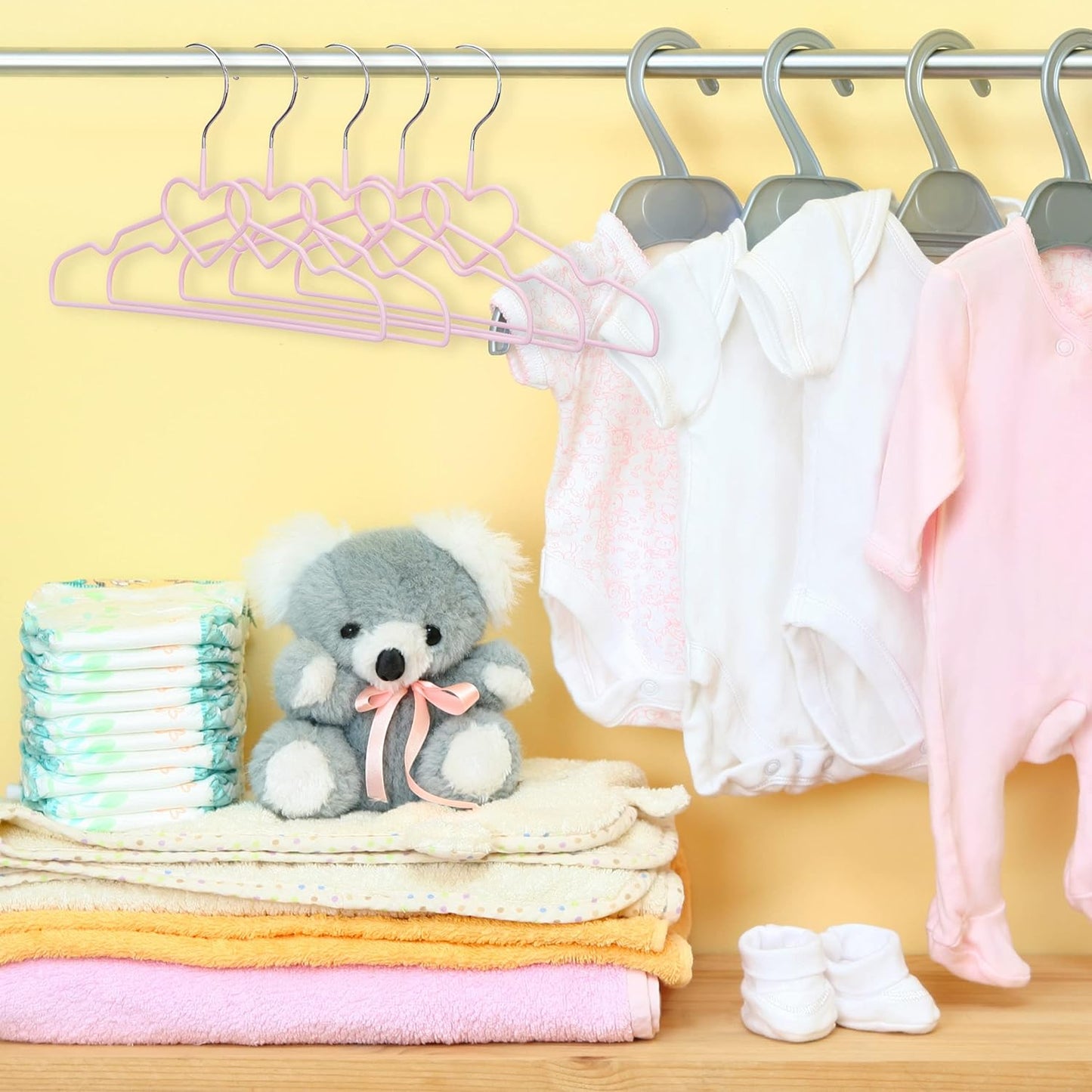 20-teiliges Kinderkleiderbügel-Set mit Herz-Motiv, 1 Herz 20er Pack