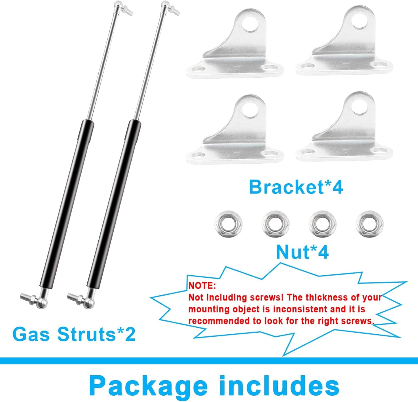 2-teiliges Gasdruckfeder-Set 455N, 455 N/45,4 kg 380MM