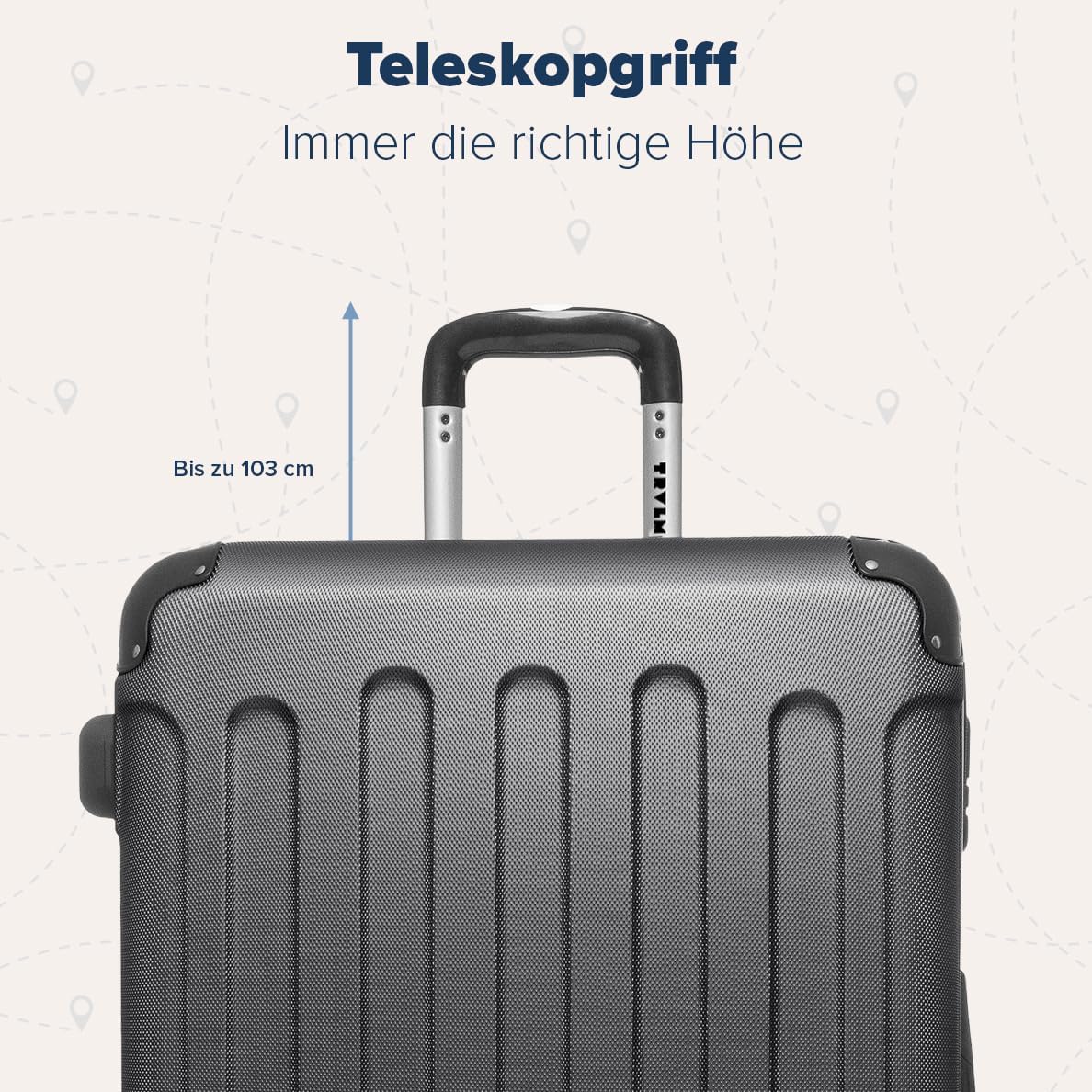 2-teiliges Hartschalenkofferset, Kofferset 2 teilig Schwarz