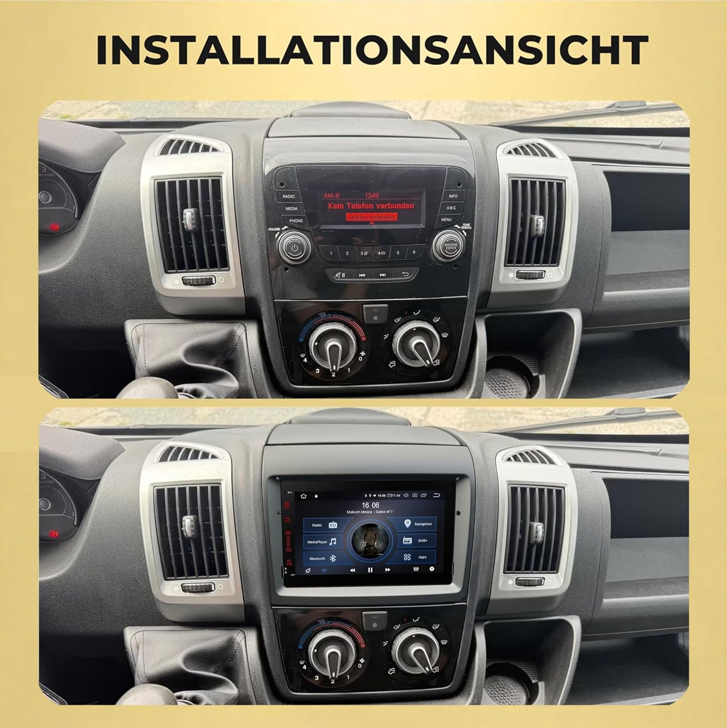 AFI74-L2 Android 14 Autoradio mit Navigation für Fiat Ducato, Citroën Jumper & Peugeot Boxer, AFI74-L2