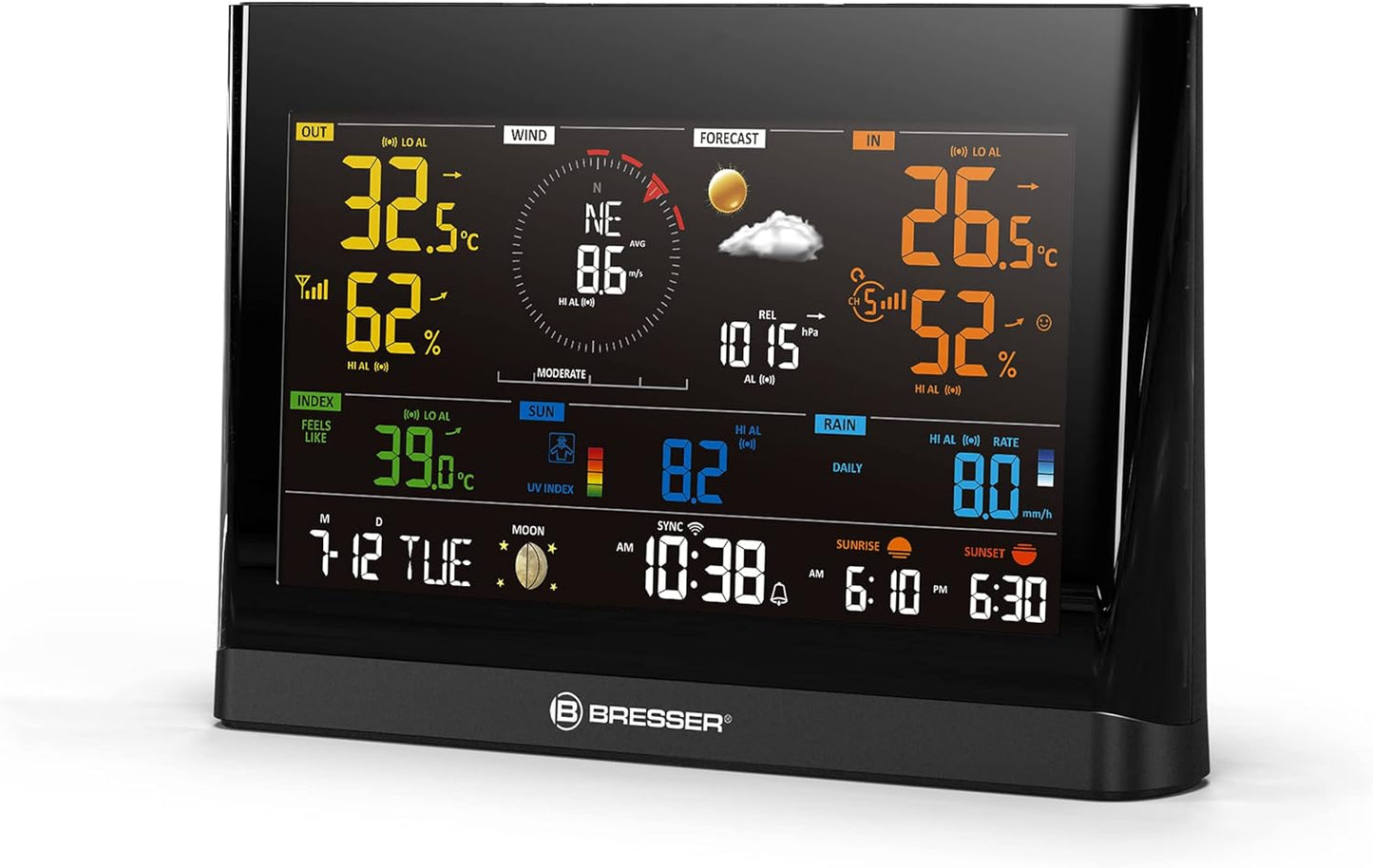 WLAN Comfort Wetterstation, 7-in-1 Wetterstation, schwarz, Single