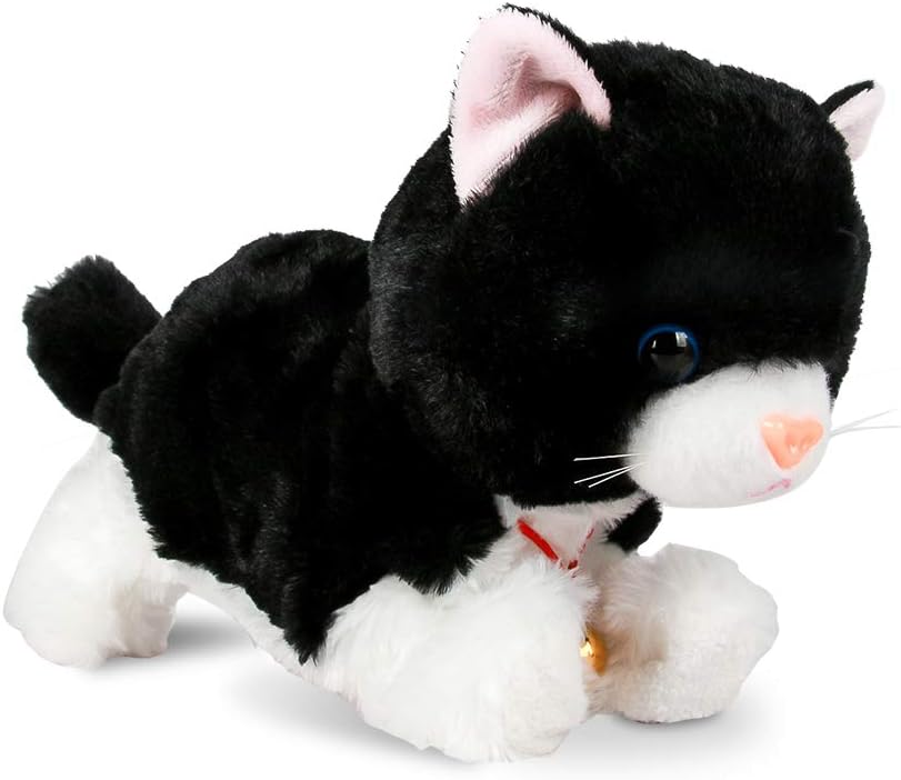 Interaktive elektronische Plüschkatze für Kinder, Schwarz Katze (Keine LED-Augen)