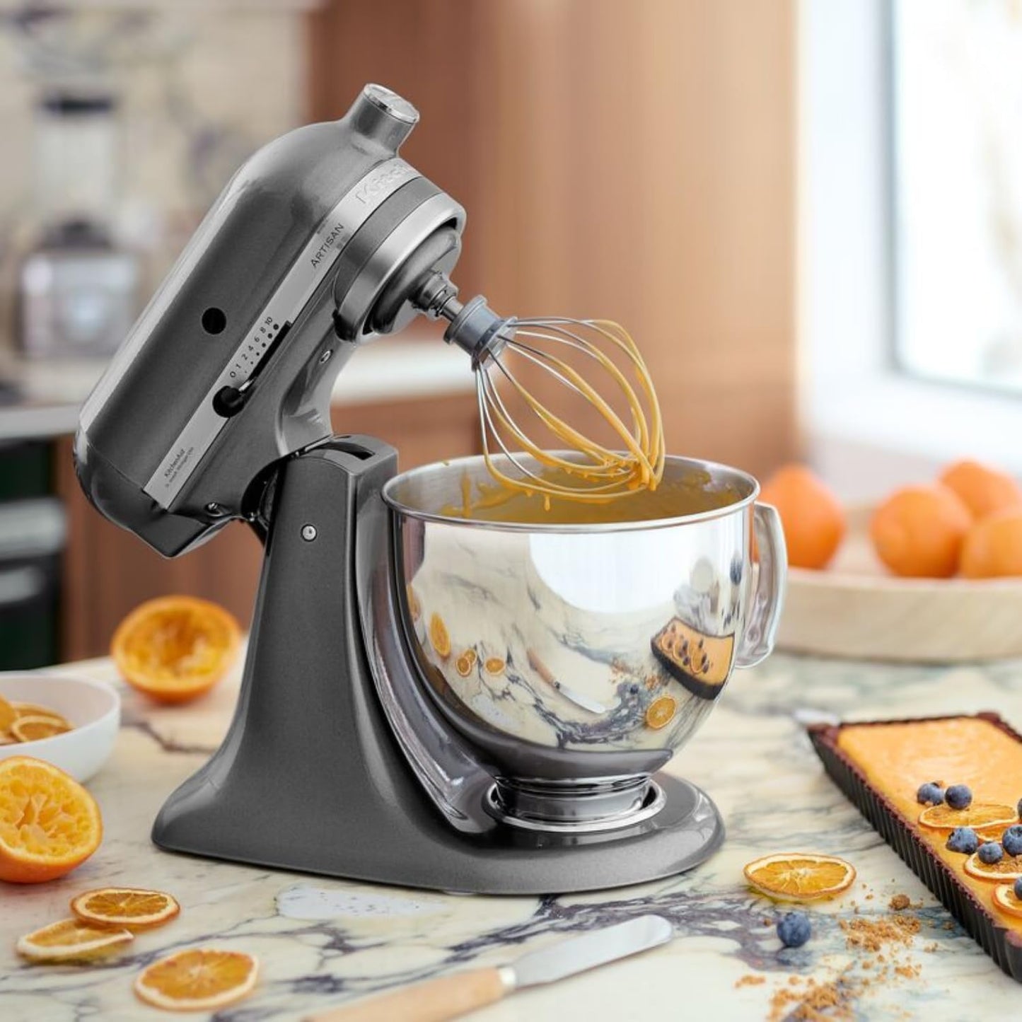 Artisan KSM175 Küchenmaschine mit Zubehör, 4,8 Liter Medaillon Silber