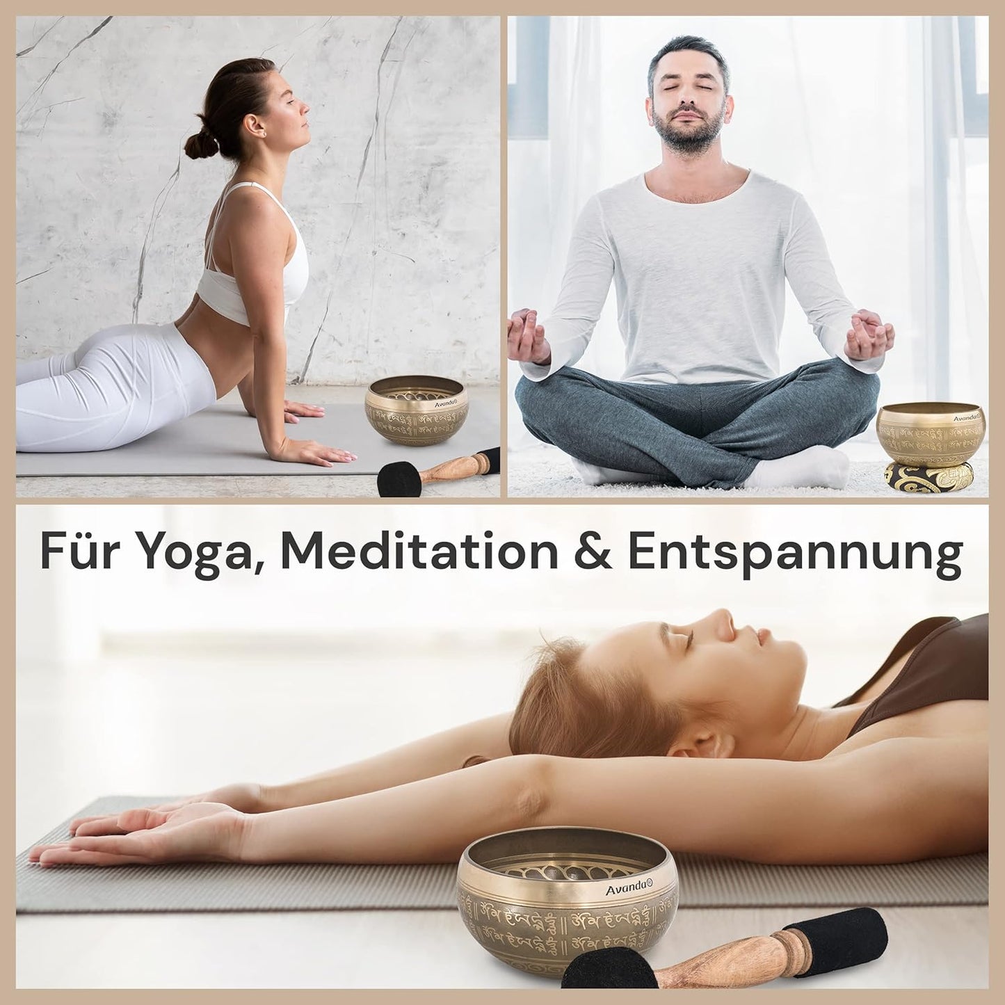 Klangschalen-Set für Meditation und Yoga