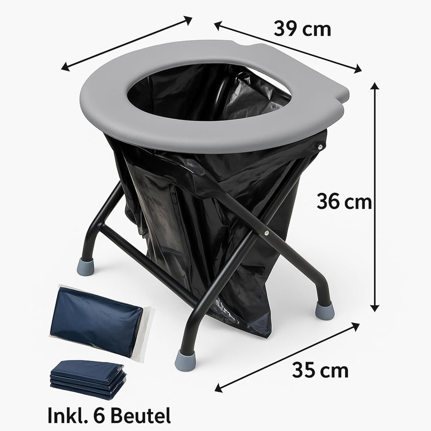 Klapptoilette, Grau