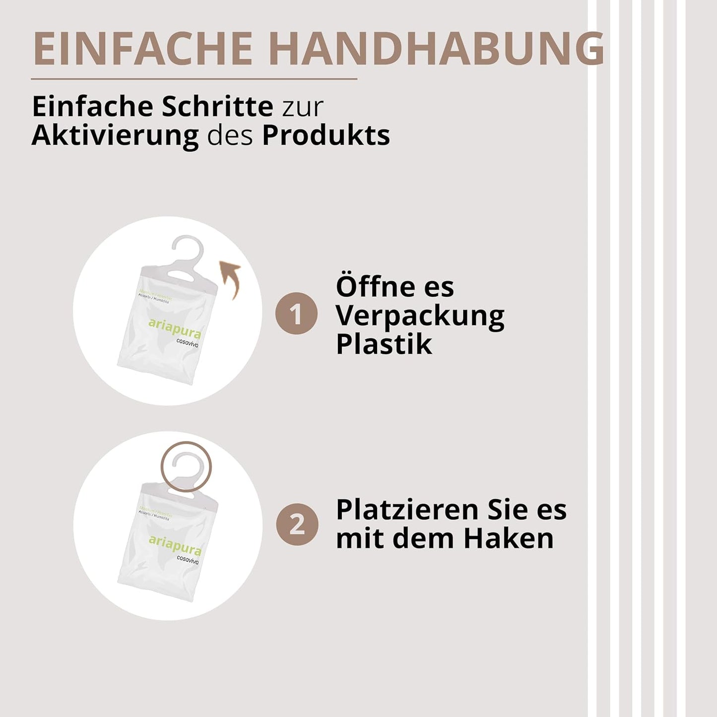 Luftentfeuchter mit Aromabeutel (6 x 500 ml), Beutel mit Haken 6 Pack mit 500 ml