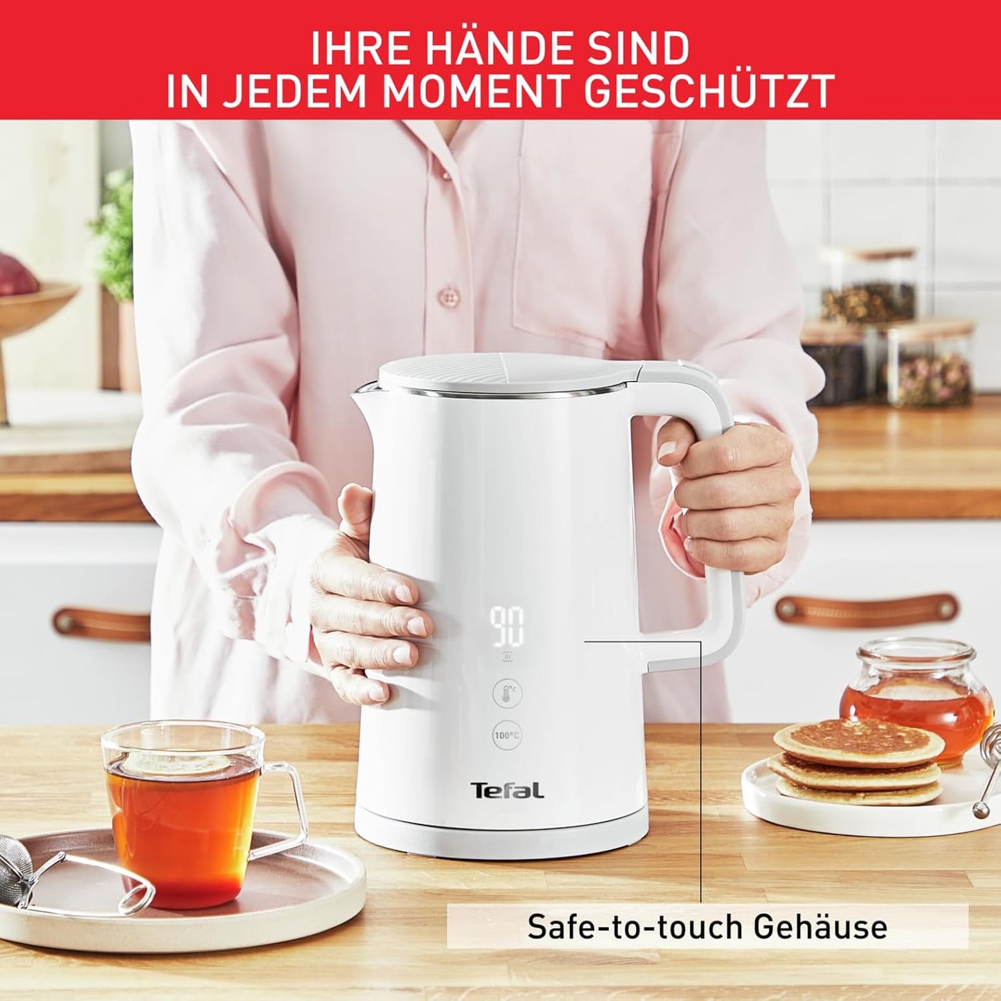 Wasserkocher mit Digitalanzeige und 5 Temperaturstufen, Single