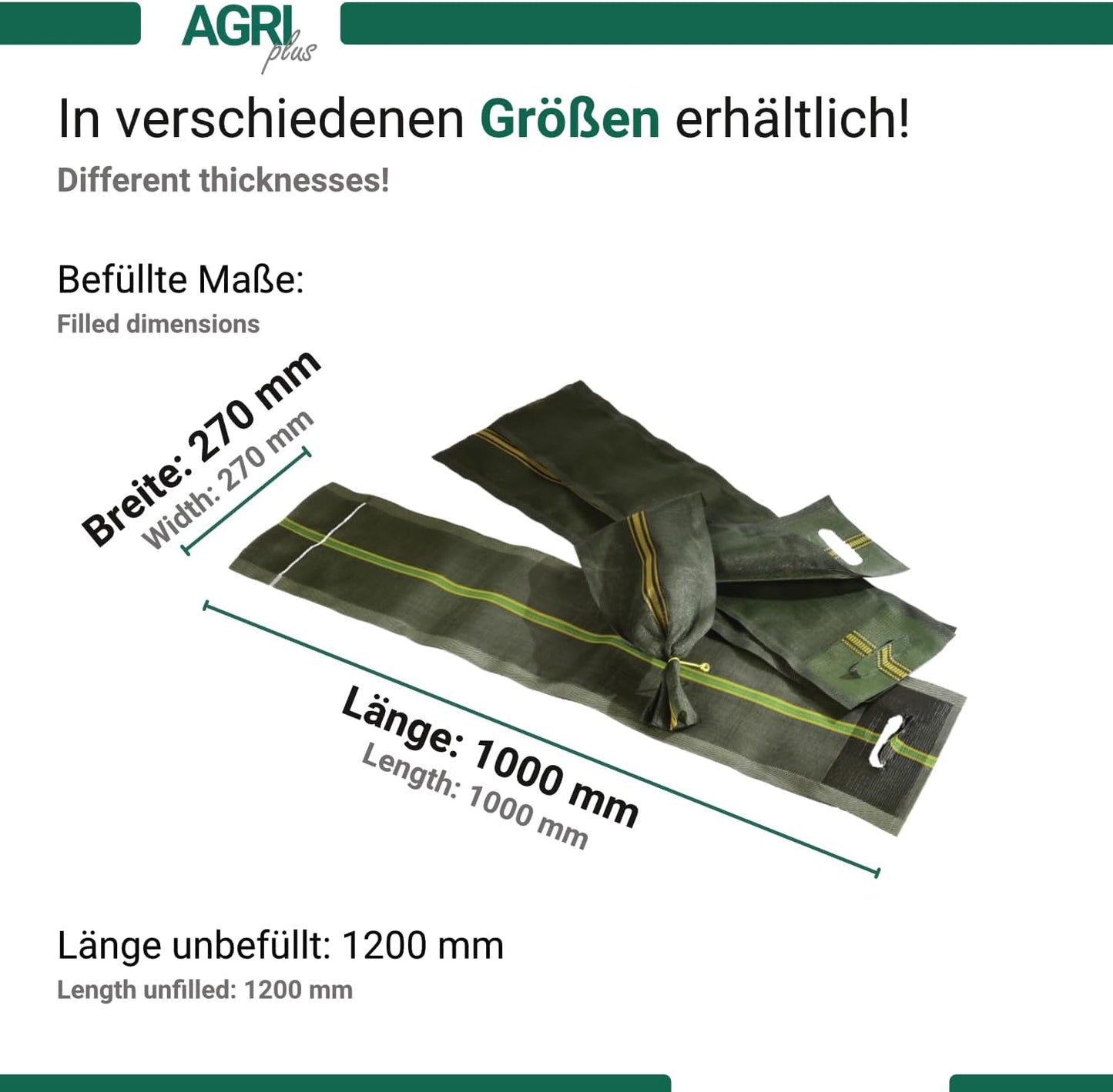 Silo-Sandsäcke mit Griff für Hochwasserschutz, 20 270x1000/1200mm
