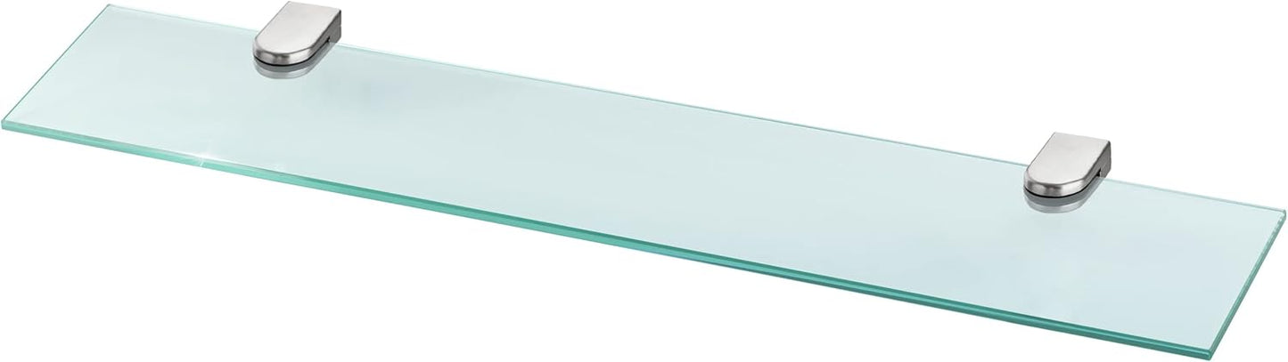 Glasregal Wandregal für Badezimmer 60cm, 60 x 10,16 x 0,6 cm Klarglas