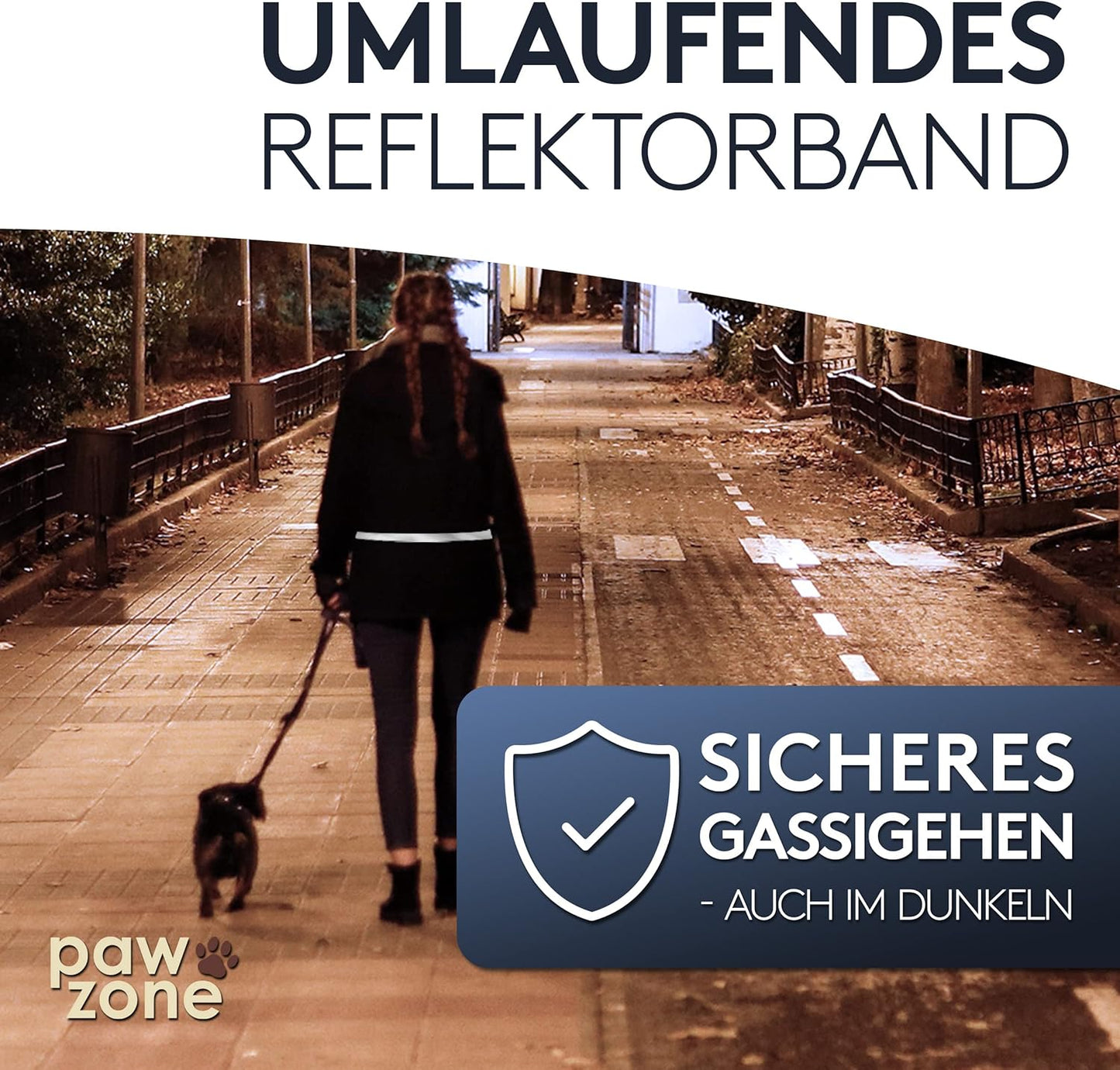 Futterbeutel für Hunde mit Reflektorband, Azurblau
