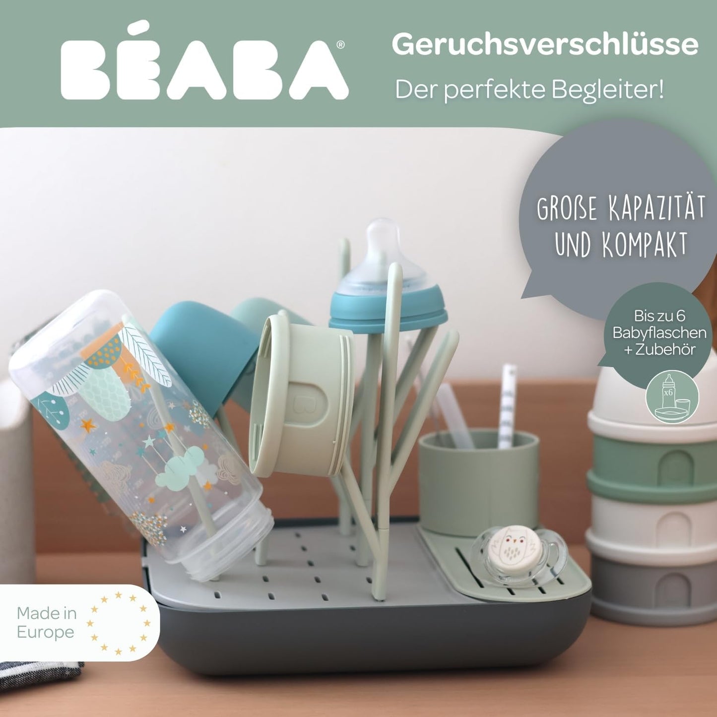 Modulares Abtropfgestell für Babyflaschen, Gris