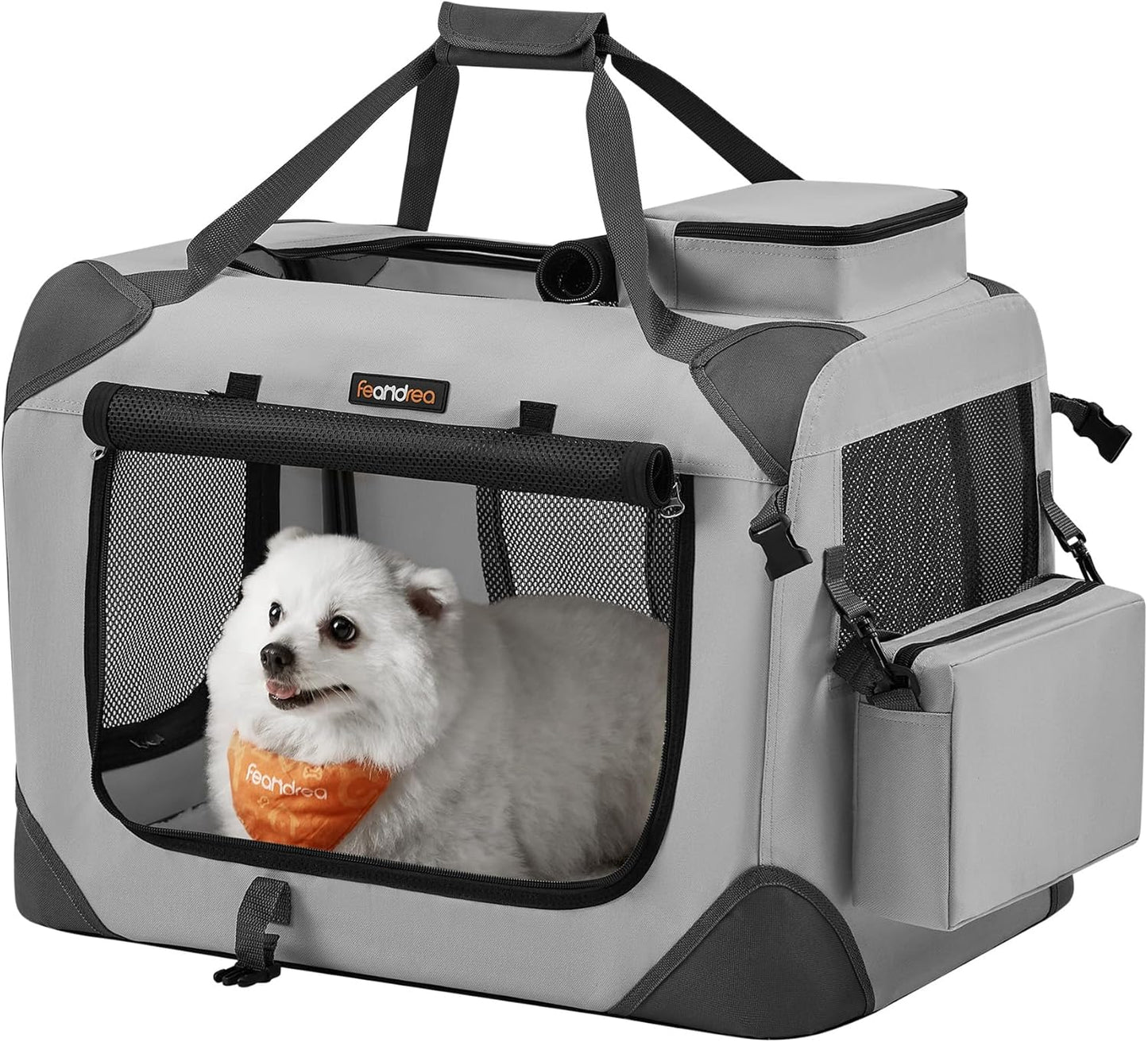 Faltbare Transportbox für Hunde, Rauchgrau L 60 x B 42 x H 42 cm