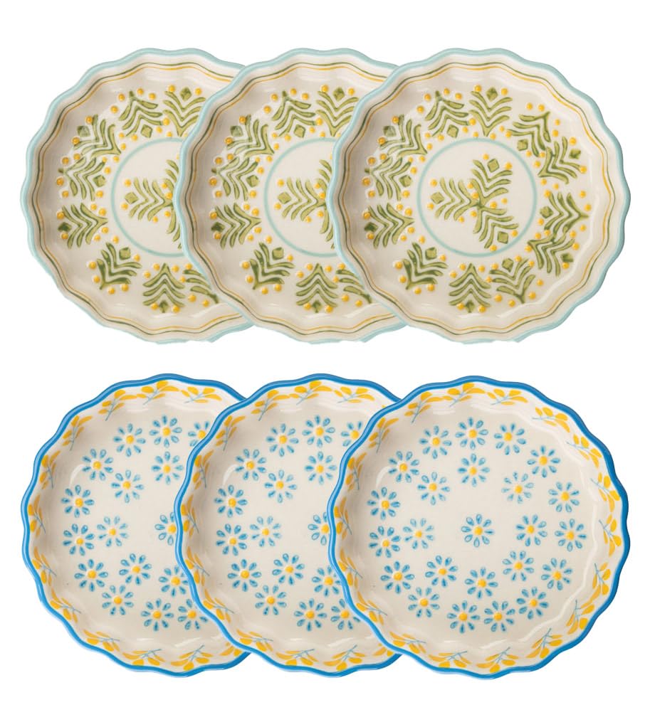6er-Set Tarteletteform, 6er-set/Blau-gelb-grün Ø11 x 3 cm