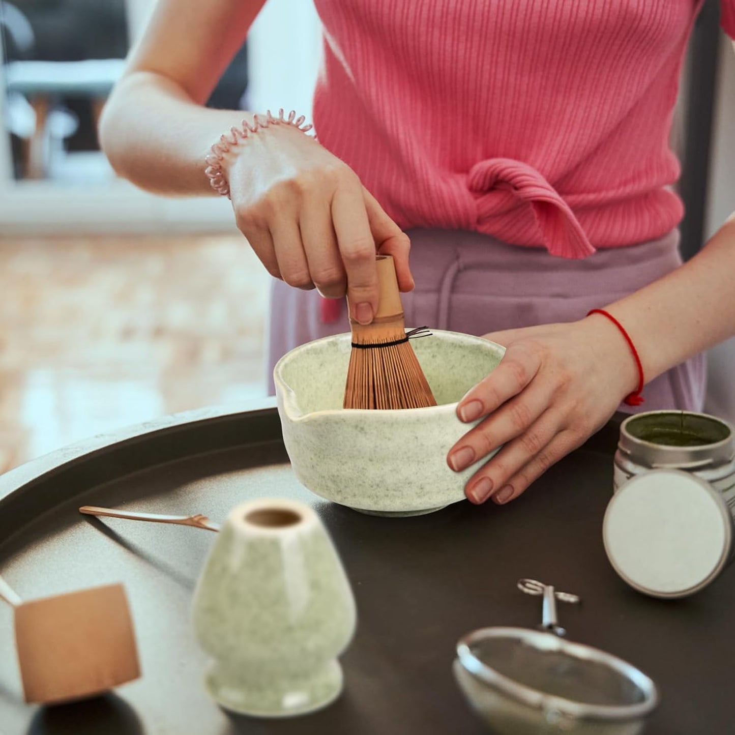 Japanisches Matcha Tee Set, Hellgrün