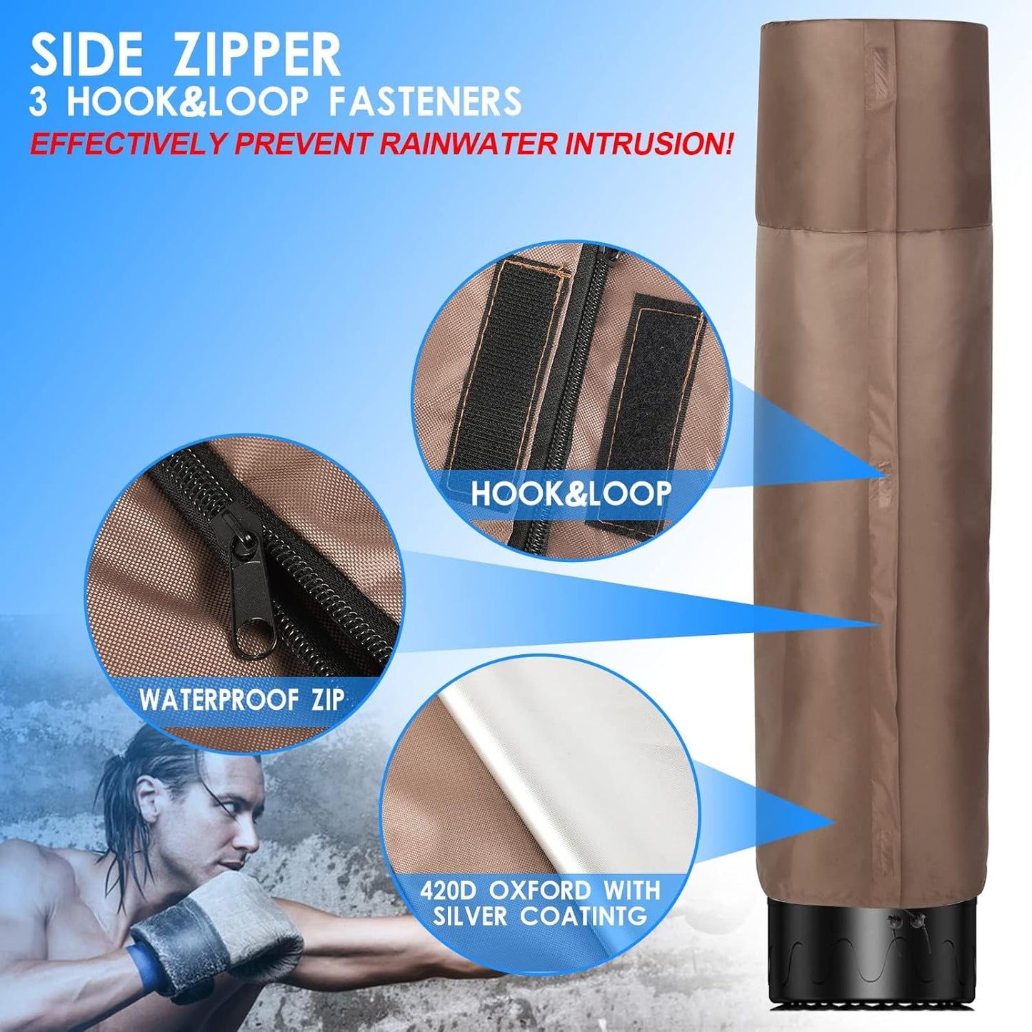 Wasserdichte Schutzhülle für Boxsack mit Reissverschluss, 30 * 144cm