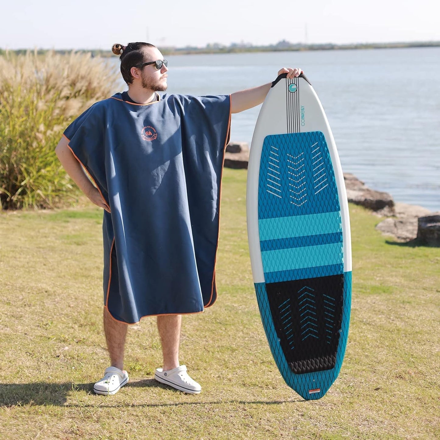 Surf Poncho mit Kapuze, Marineblau