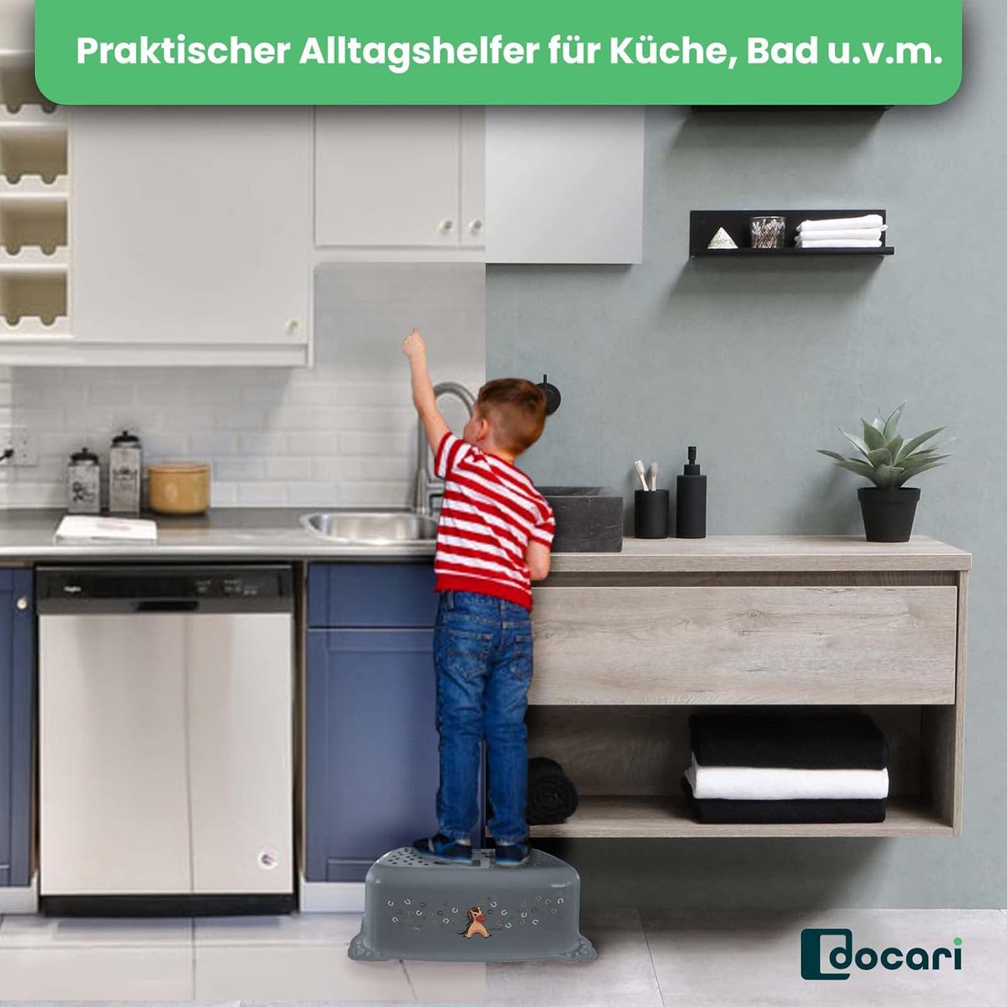 Toilettentrainer-Set mit Treppe und Pferdemotiv, Pferd 2er Set