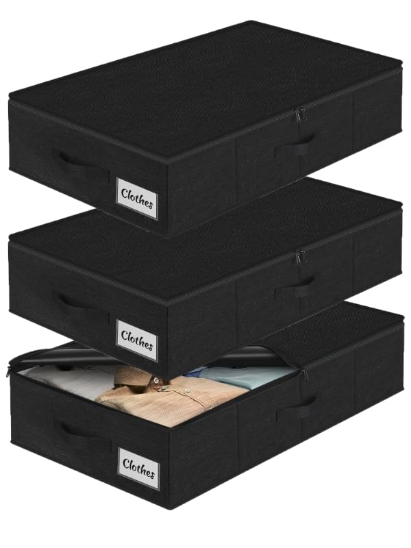 3er-Set Unterbettkommoden, Schwarz-3pcs