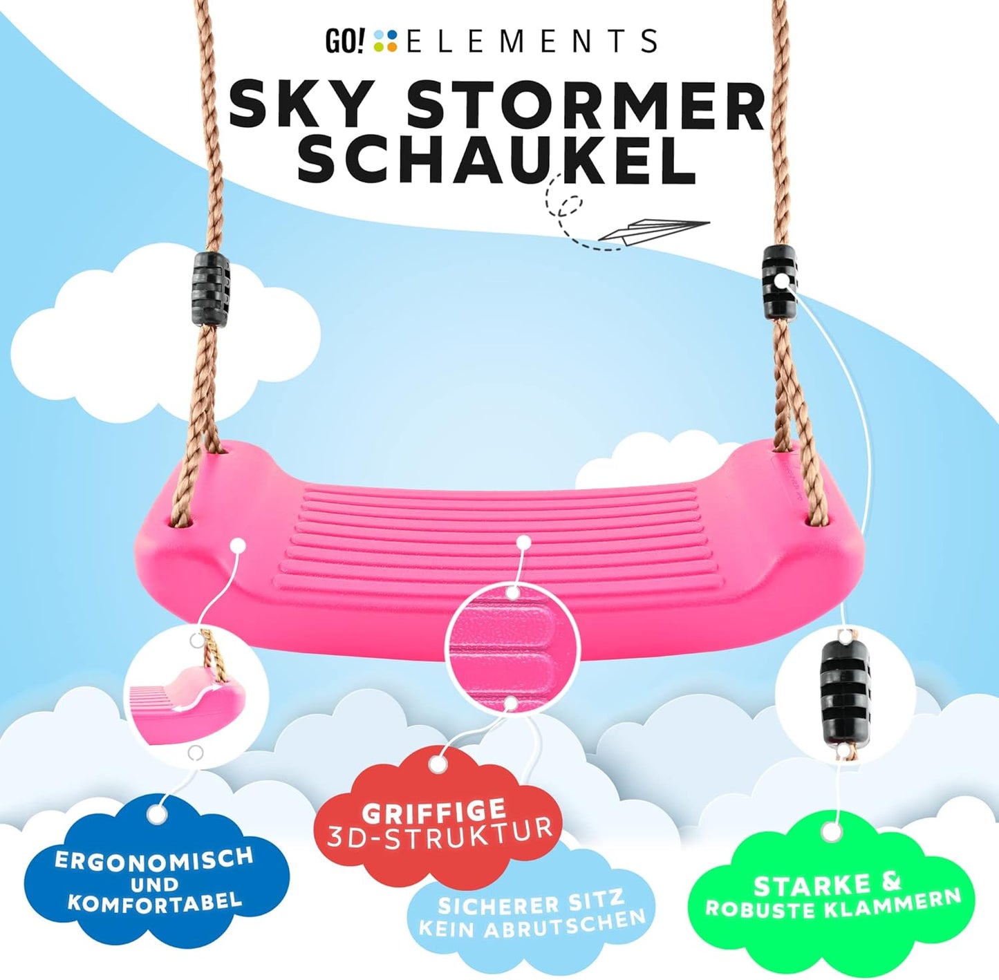 Höhenverstellbare Kinderschaukel Sky Stormer, Rosa