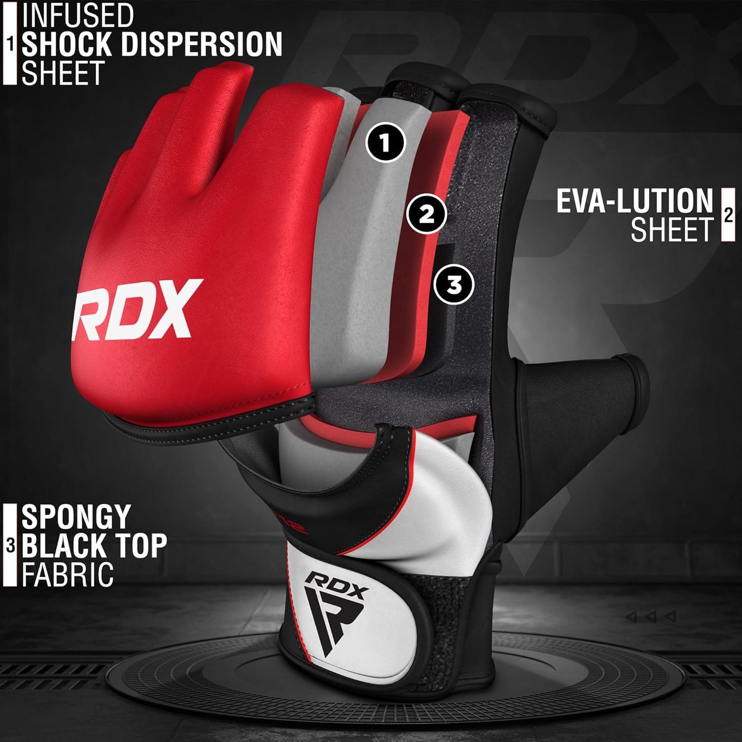 MMA Trainingshandschuhe, S rot - rot