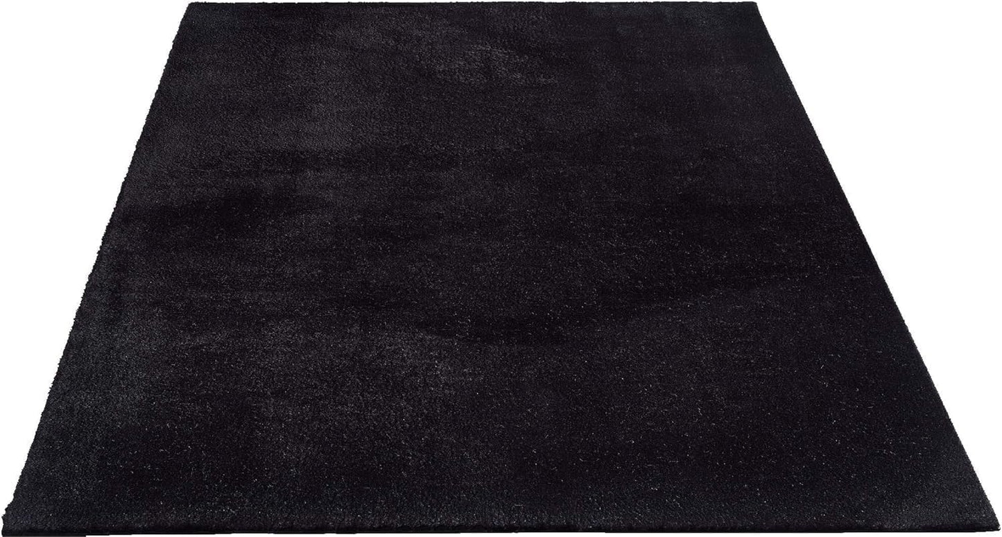 Relax Badezimmerteppich, rutschfest, flauschig und waschbar, 80 x 150 cm Schwarz