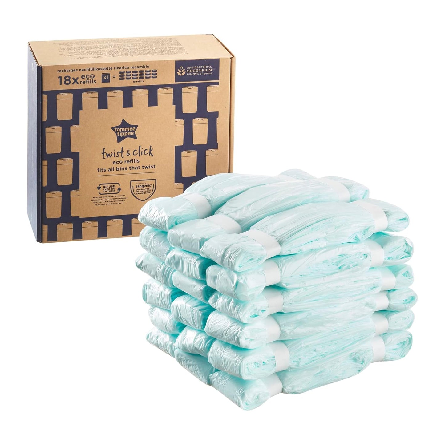 Windeleimer Twist & Click Nachfüllfolie, Mehrfarbig 1 stück (18er Pack)