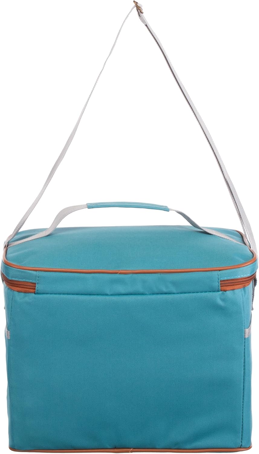 Faltbare Kühltasche mit Reissverschluss, Türkis, ca. 35 x 23 x 24 cm