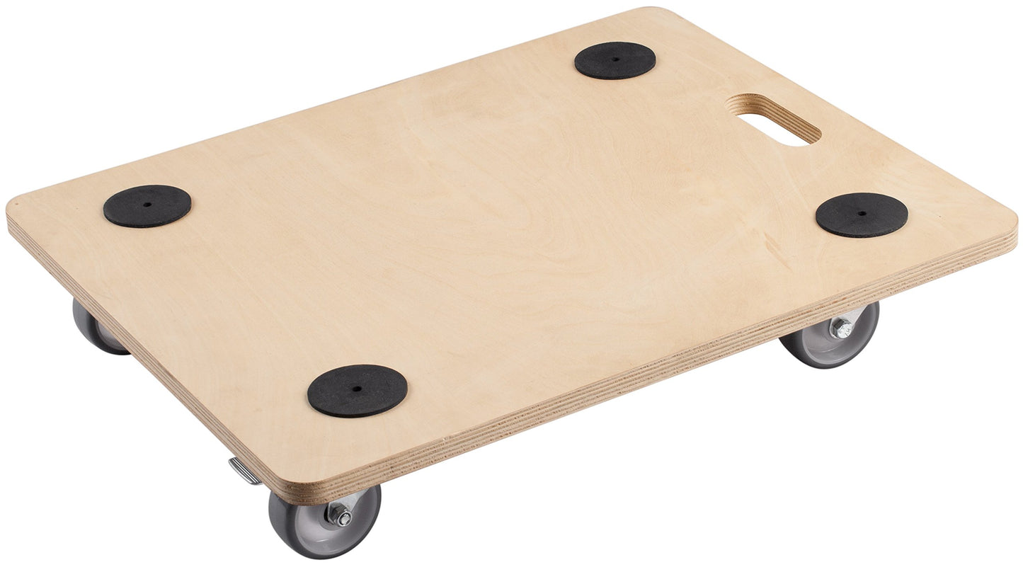 Transportroller mit Bremse, PU-Räder + Feststeller 590 x 490 mm