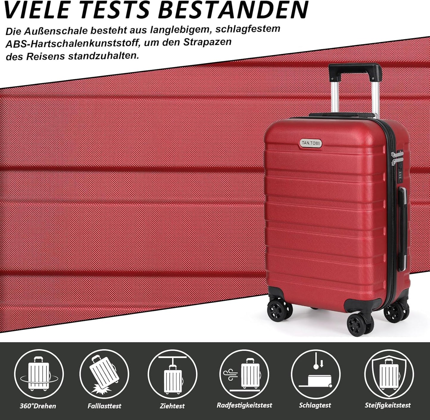 Hartschalen-Reisekoffer, L (24 Zoll) Rot