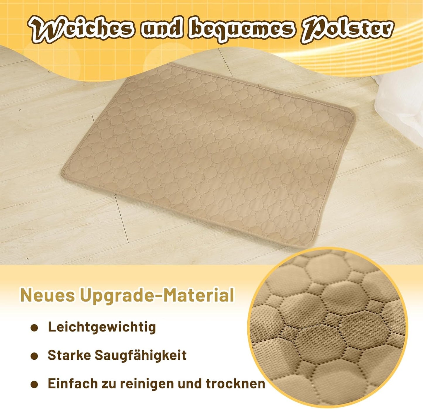 Trainingsunterlagen 2-teiliges Set für Haustiere, Braun 150x90cm