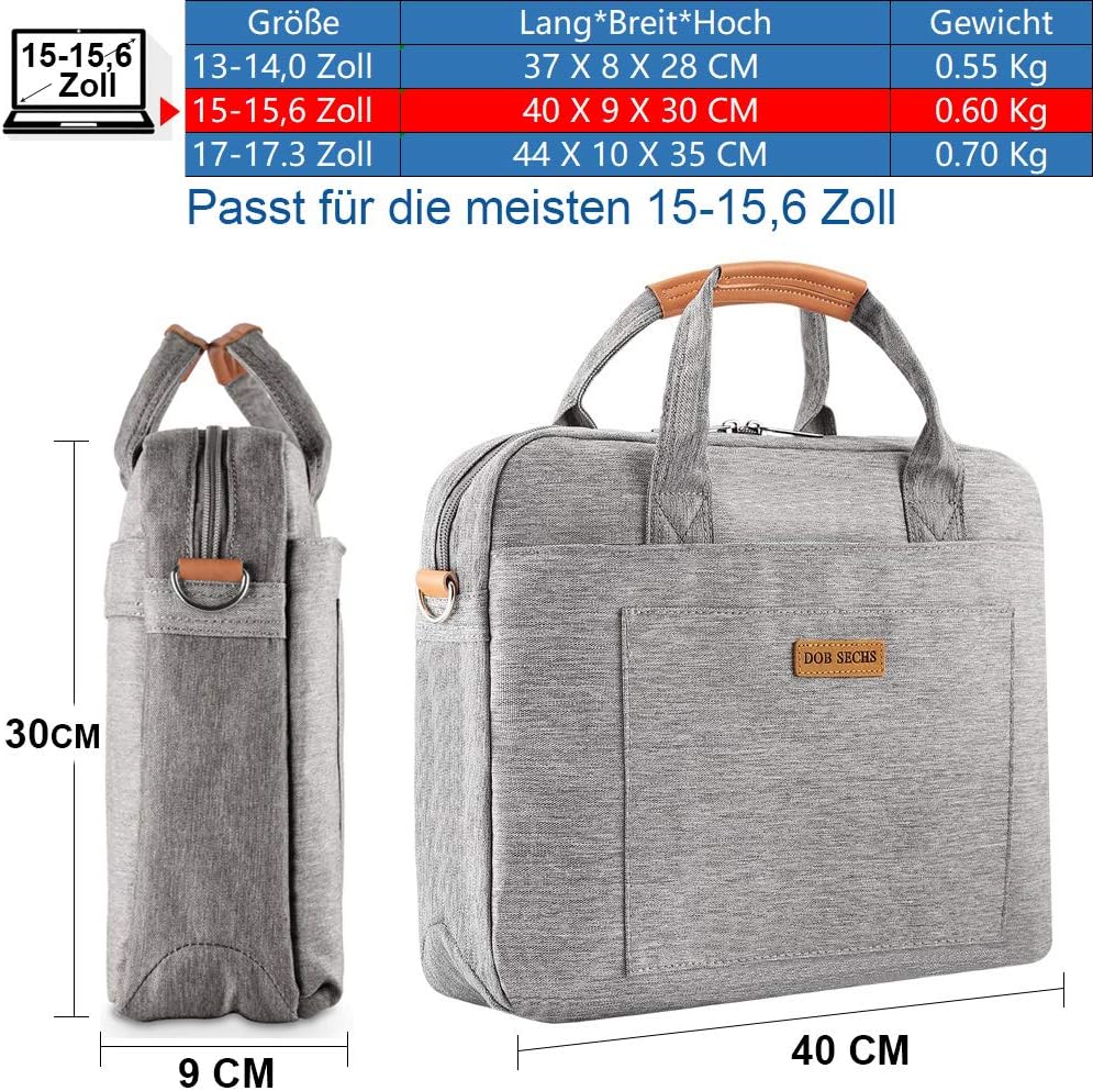 Laptoptasche mit Polsterung, Grau / 15 zoll bis 15,6 zoll