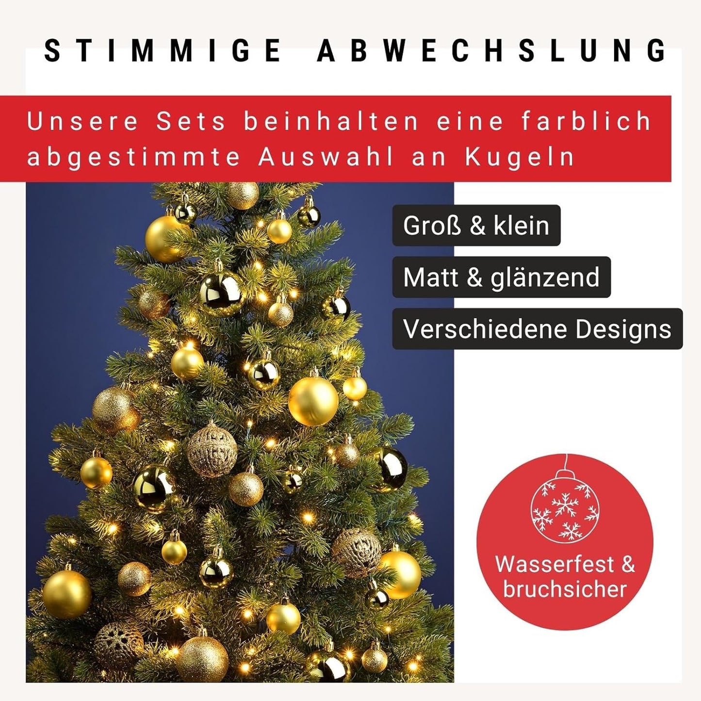 Weihnachtskugeln-Set, 100, Grau