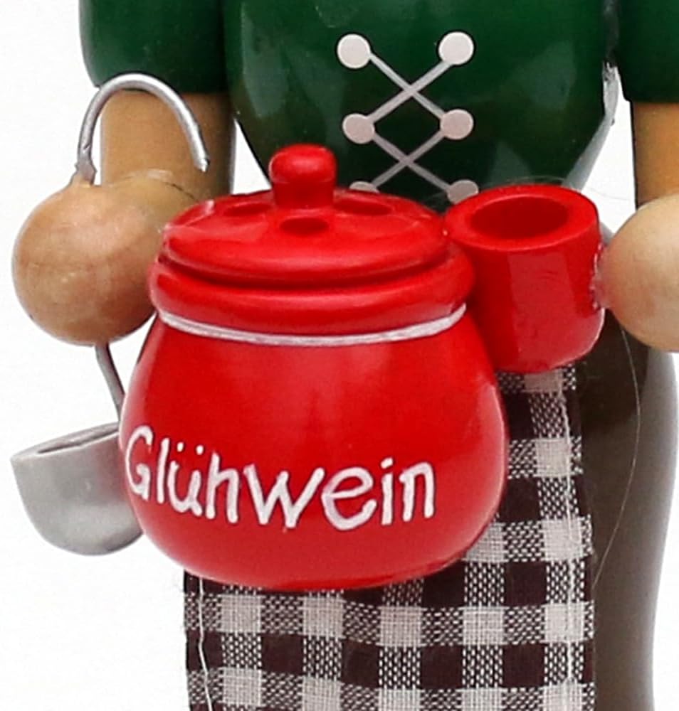 Räucherfigur Glühweinfrau mit Glühweintopf, Glühweinfrau