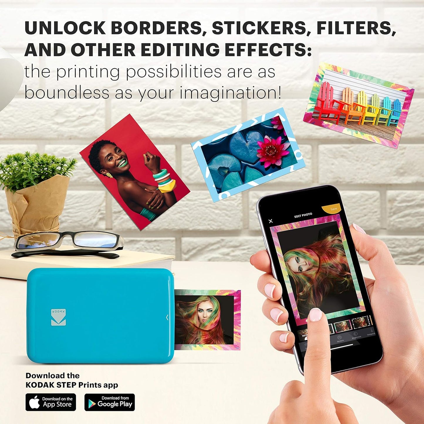 Sofort-Smartphone-Fotodrucker, Blau Drucker