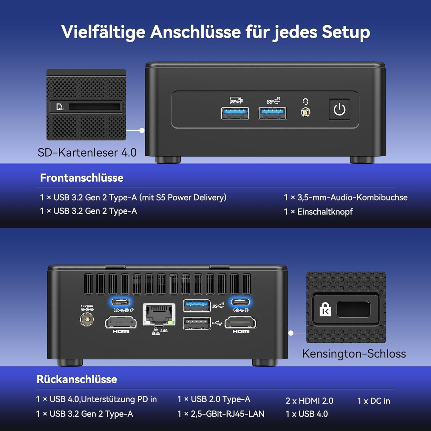 AI Mini PC IT15 mit Intel Core Ultra 9 (15. Gen.), U9-285H(32+2T)