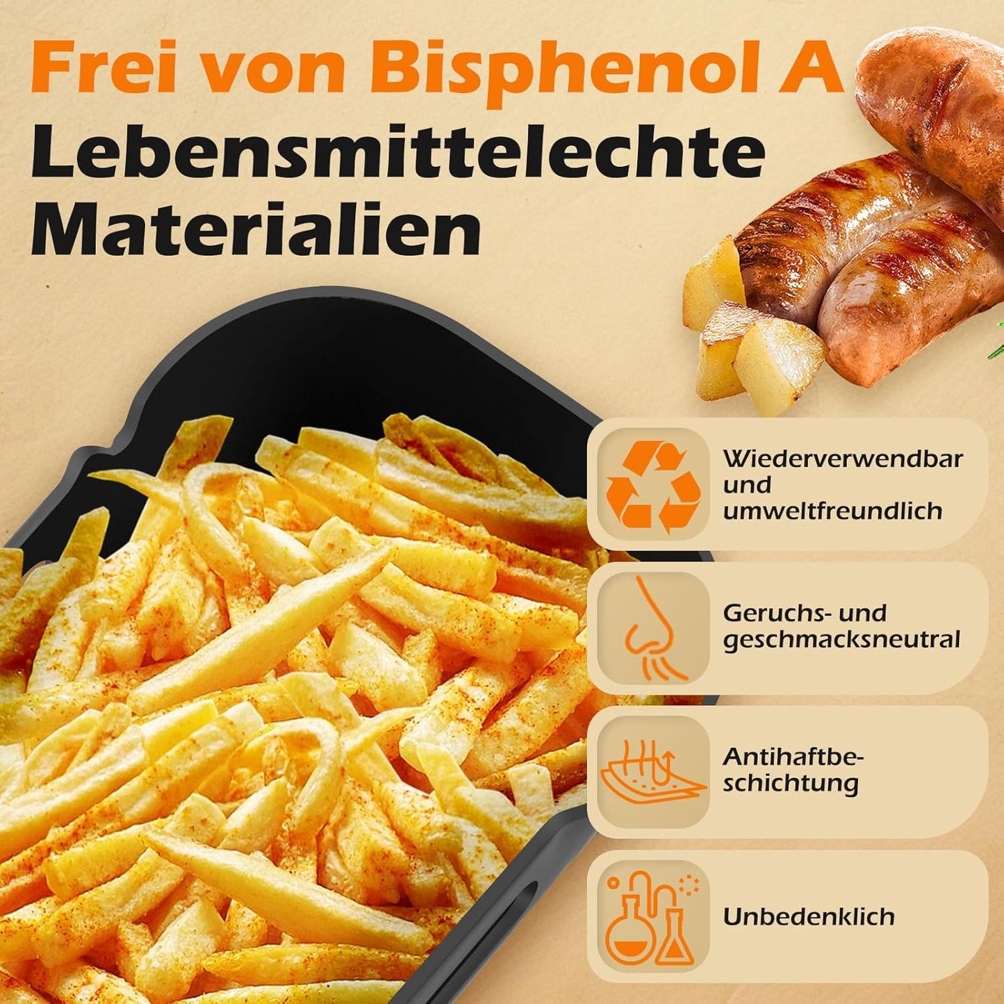 25-teiliges Heissluftfritteuse-Zubehör-Set