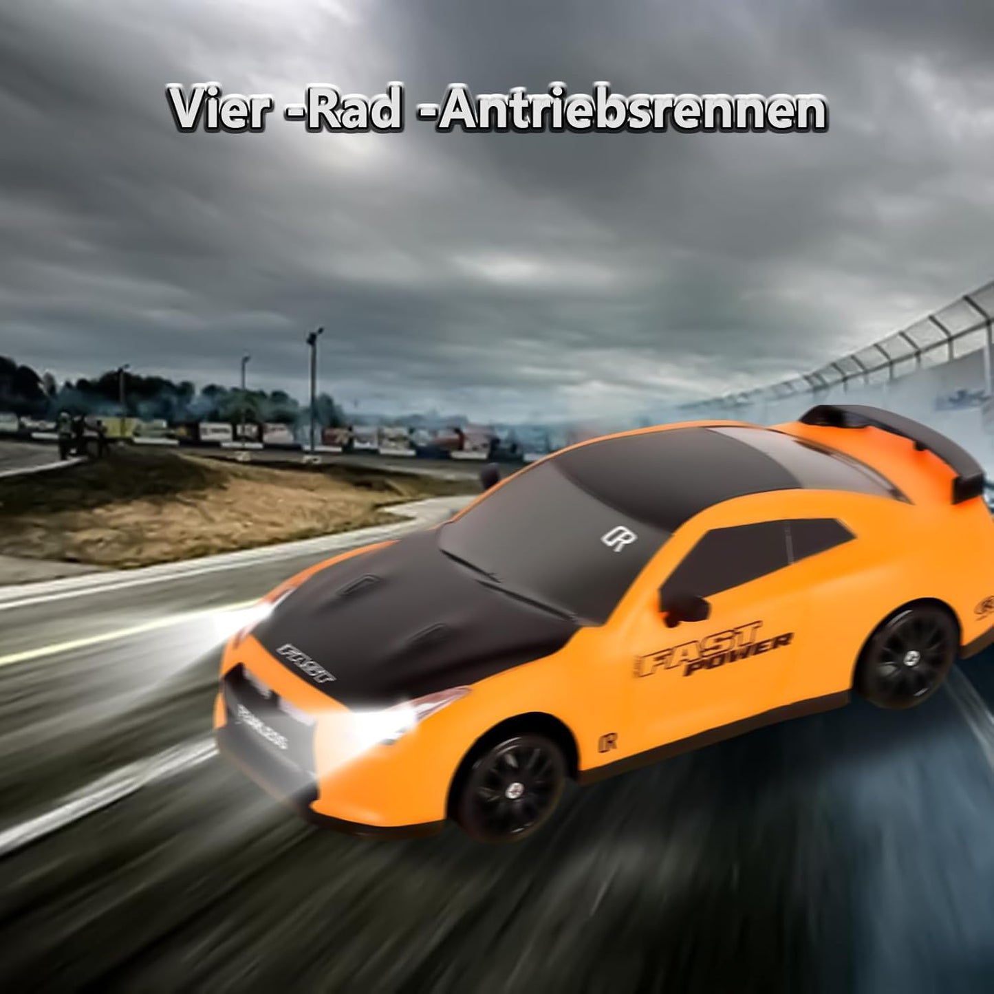RC Drift Car 1:24 mit 4WD und Scheinwerfern, Gelb